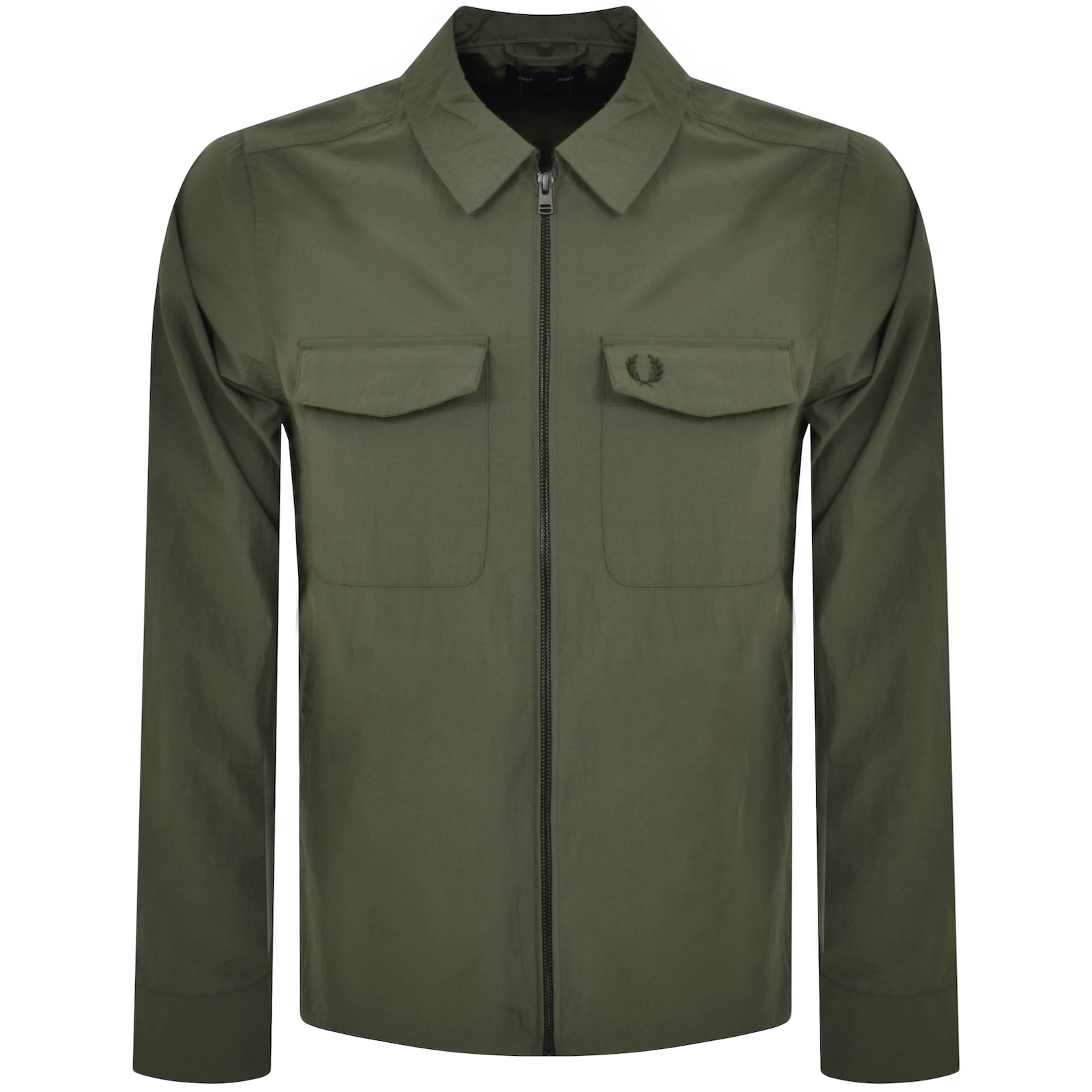 Shop Fred Perry Zip Overshirt Green