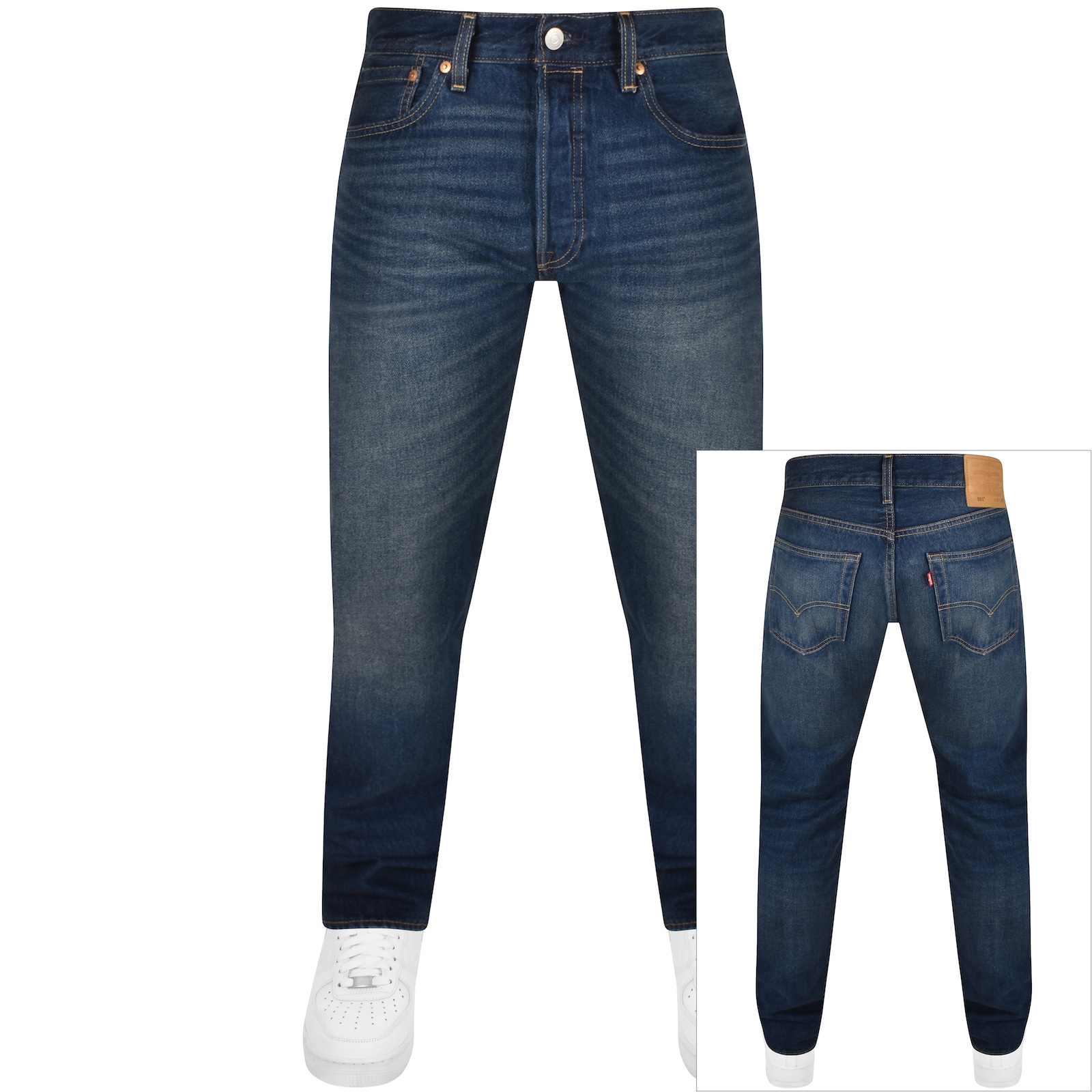 Shop Levi's Levis 501 Original Fit Jeans Dark Wash Blue