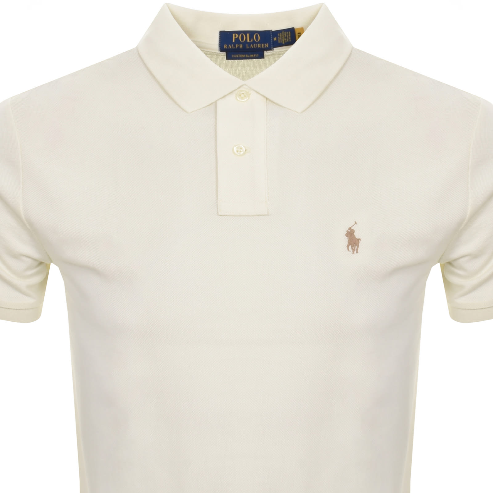 Shop Ralph Lauren Custom Slim Polo T Shirt Cream