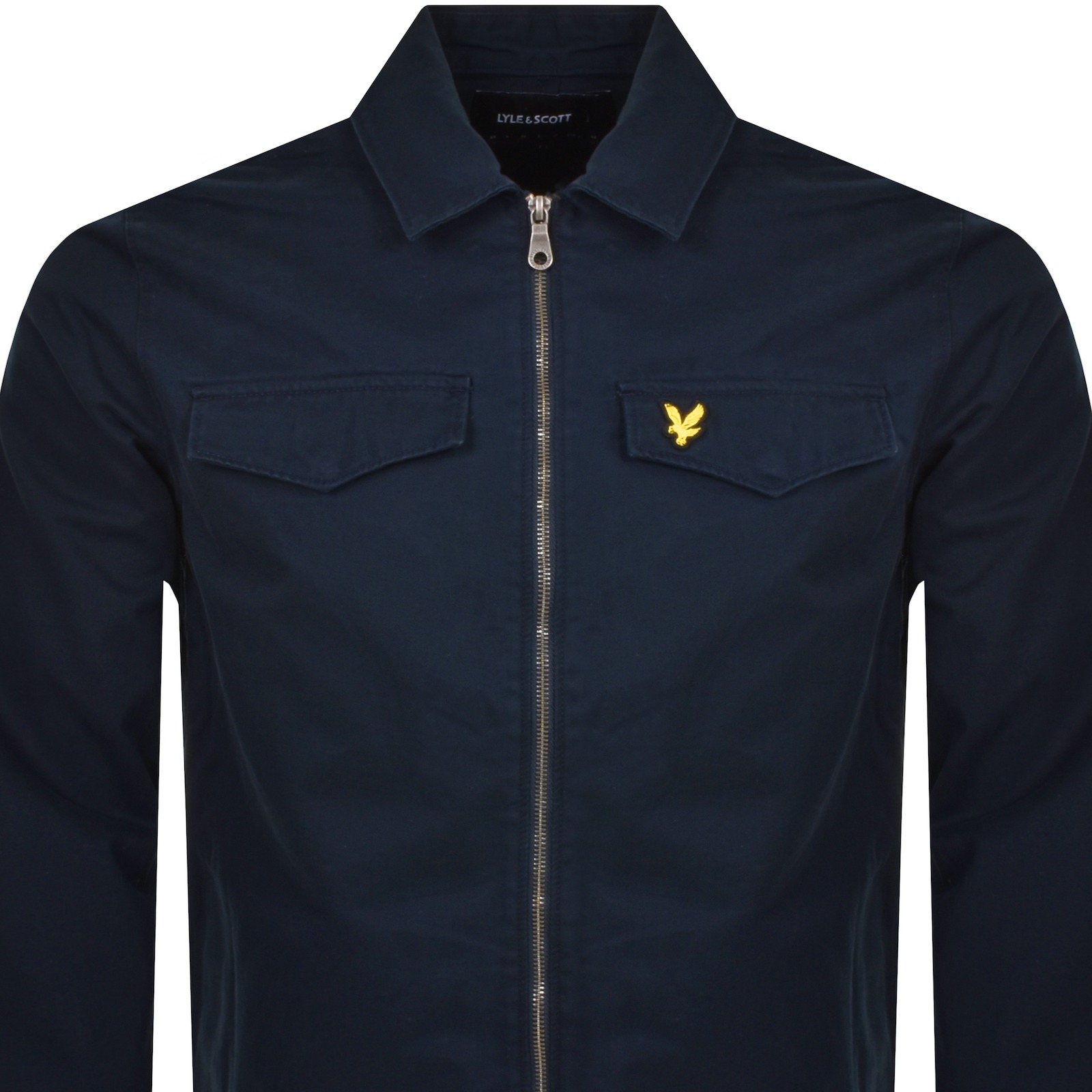 Shop Lyle & Scott Lyle And Scott Cotton Overshirt Navy