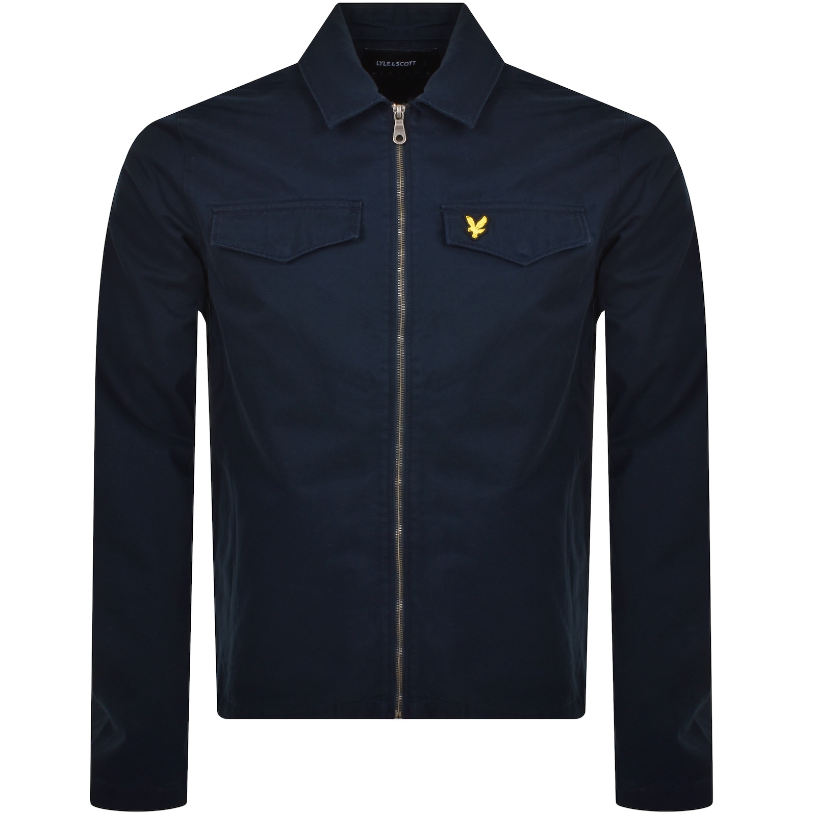 Shop Lyle & Scott Lyle And Scott Cotton Overshirt Navy