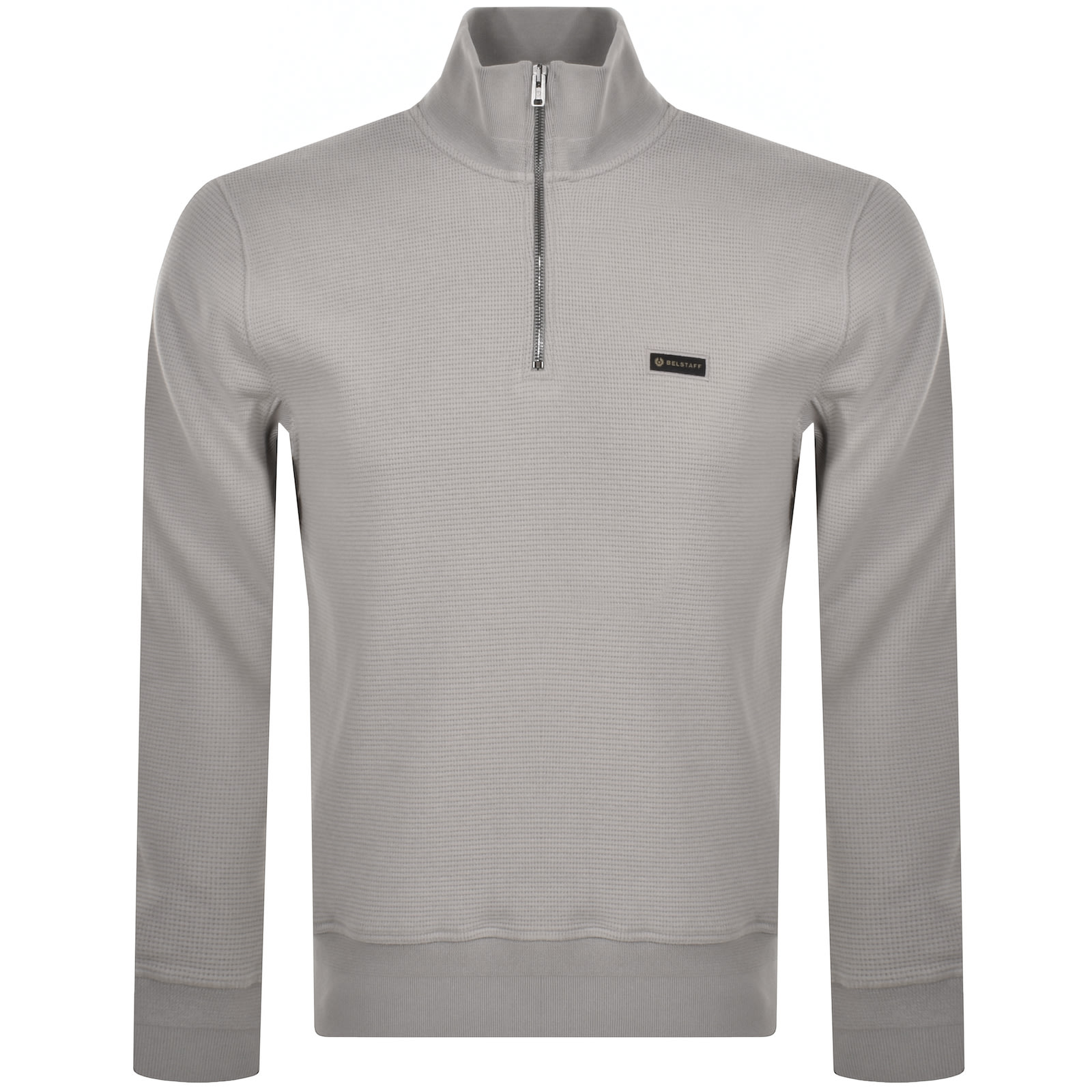 Shop Belstaff Works Quarter Zip Sweatshirt Grey