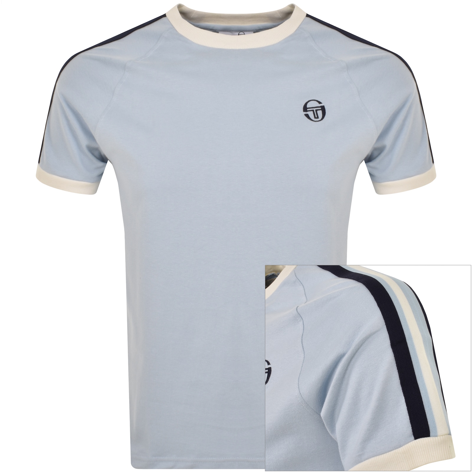 Shop Sergio Tacchini Ringer T Shirt Blue