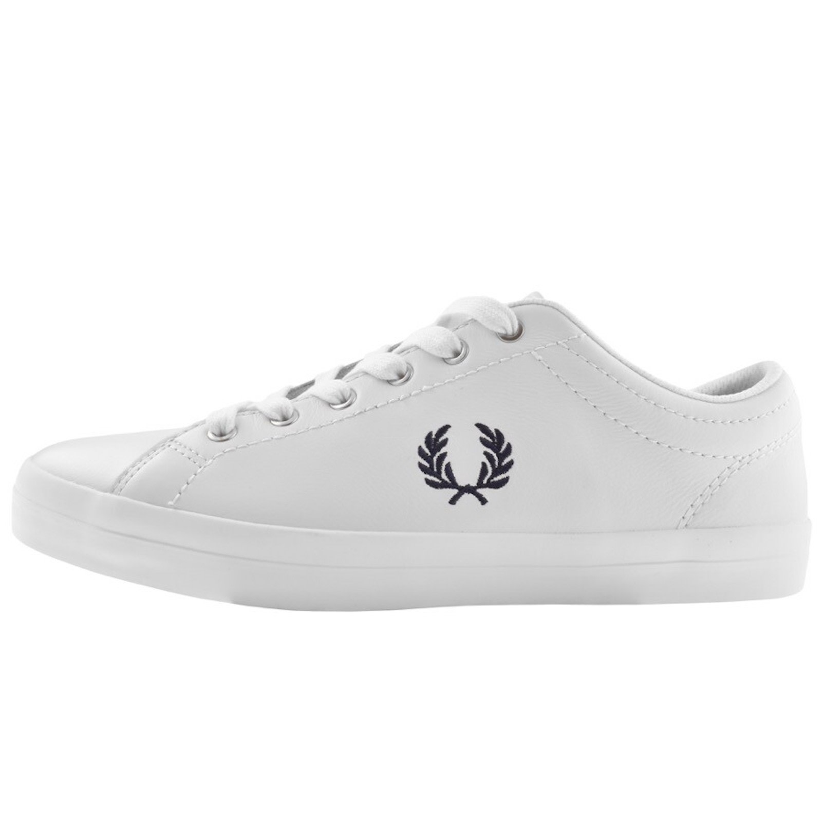 Shop Fred Perry Baseline Leather Trainers White