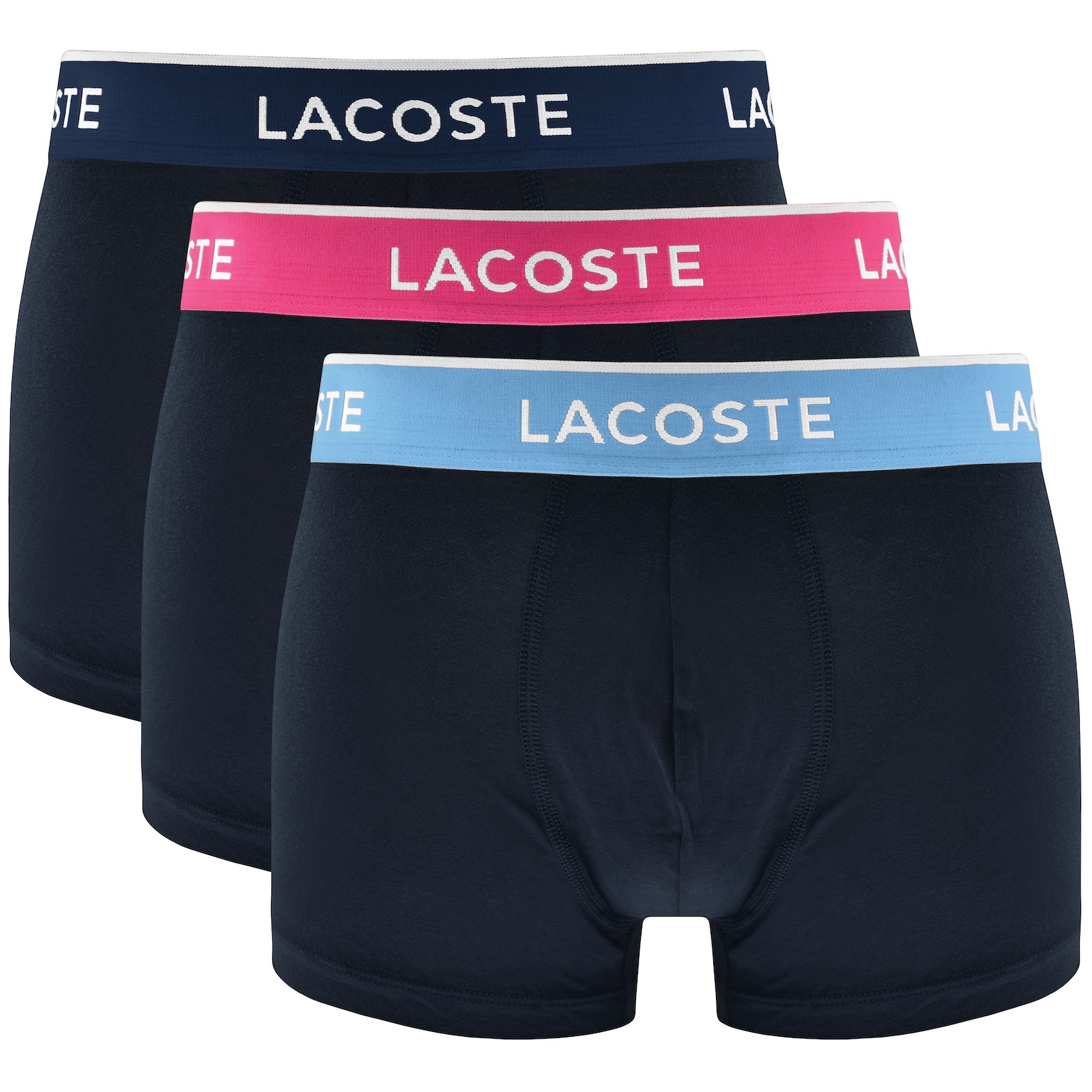 Shop Lacoste Underwear 3 Pack Trunks Navy