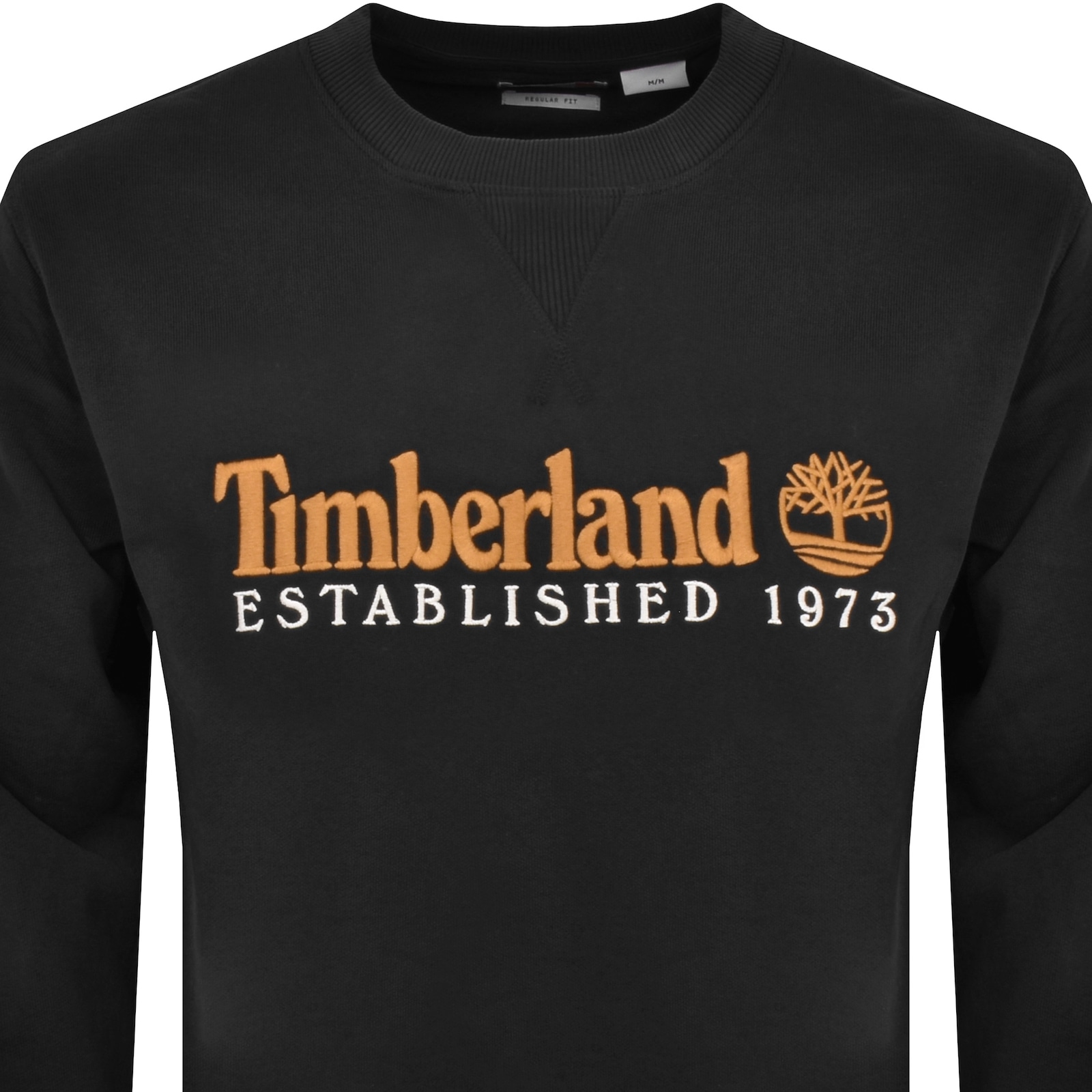 Shop Timberland Embroidered Logo Sweatshirt Black