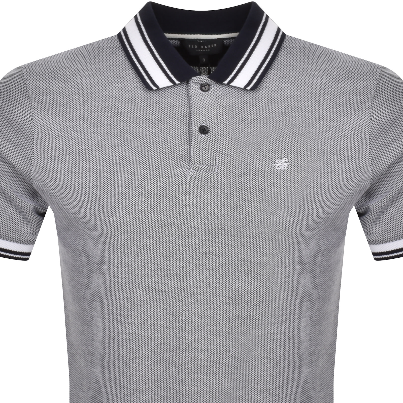 Shop Ted Baker Phenes Textured Polo T Shirt Navy