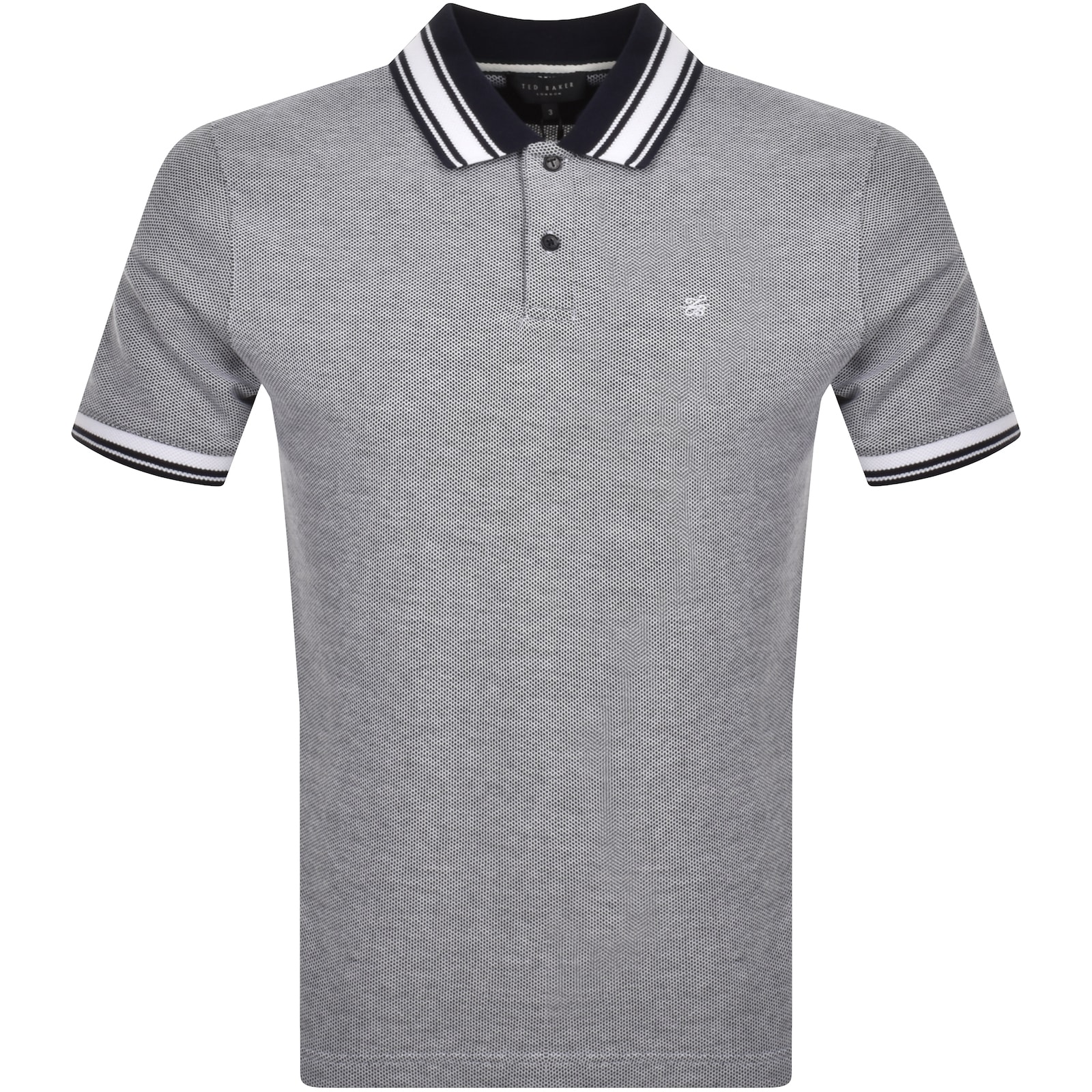 Shop Ted Baker Phenes Textured Polo T Shirt Navy