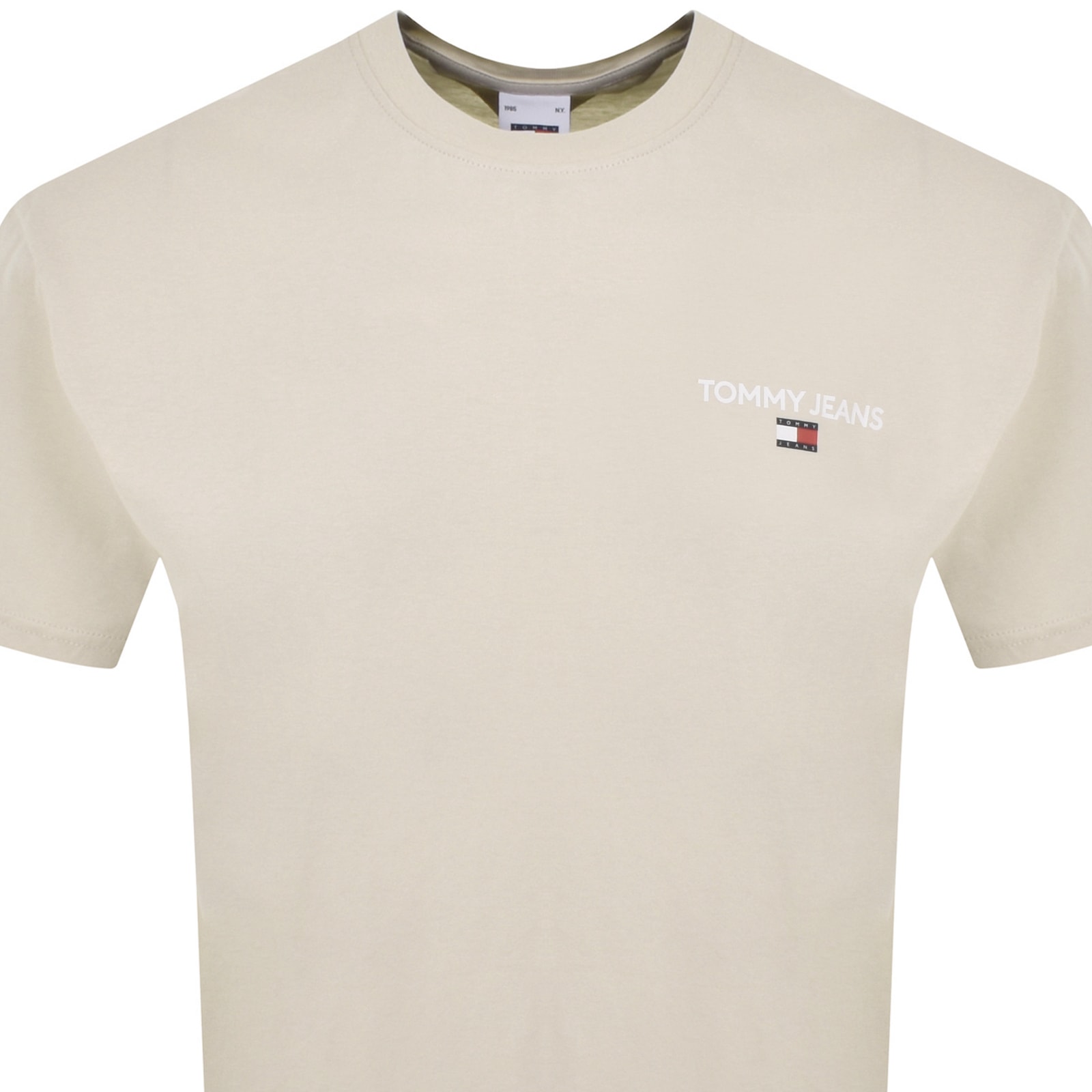 Shop Tommy Jeans Linear Print T Shirt Cream