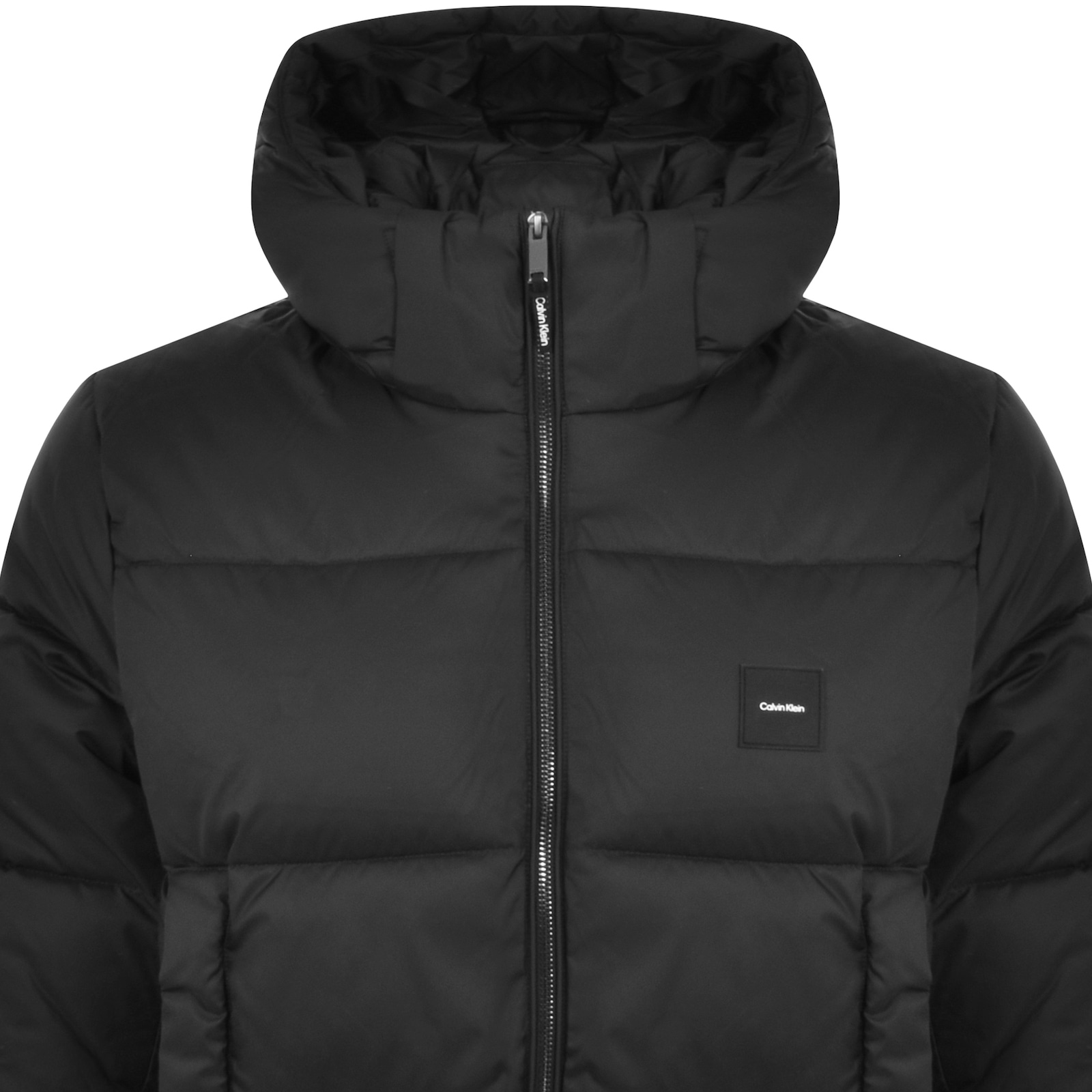 Calvin Klein Hooded Puffer Jacket Black In Black
