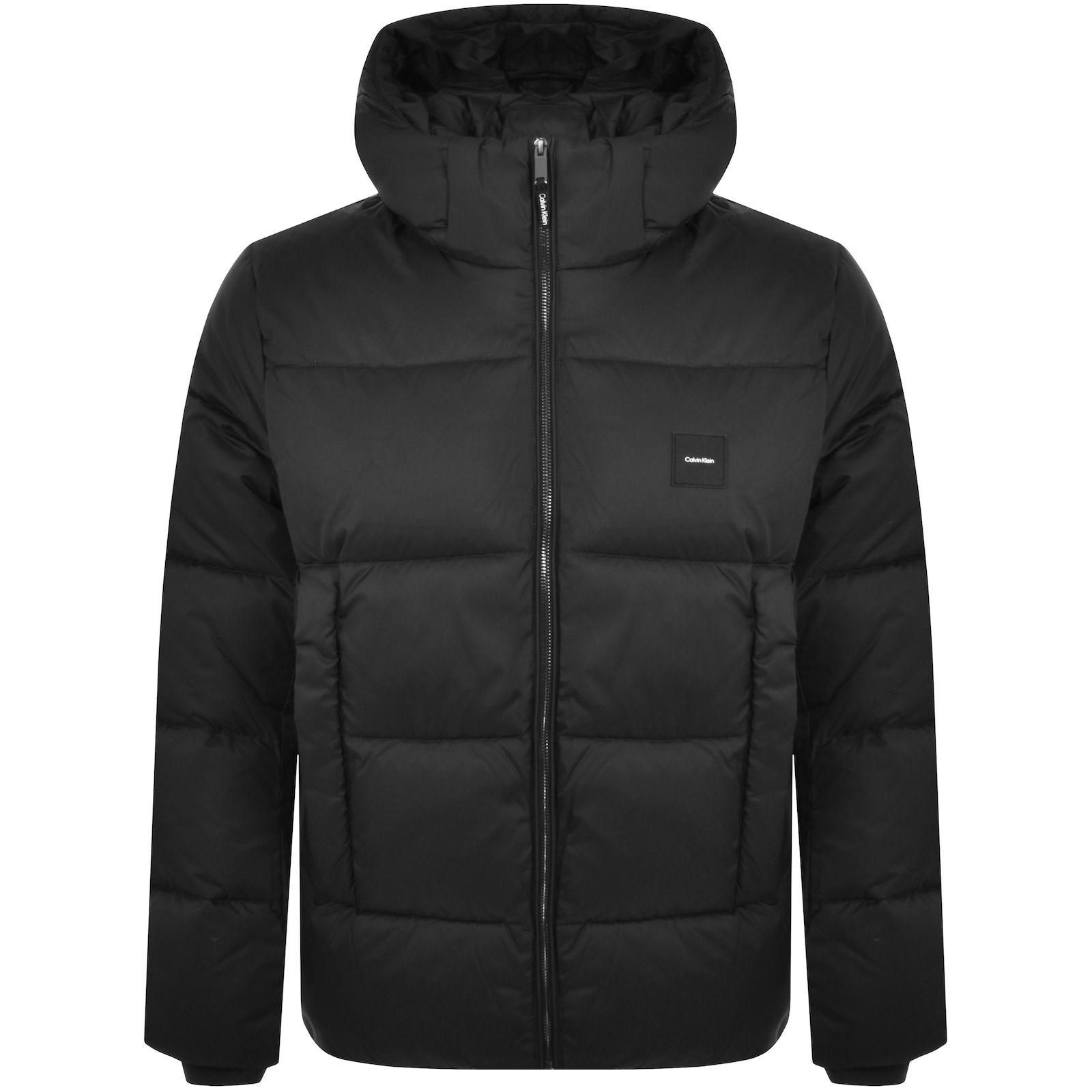 Calvin Klein Hooded Puffer Jacket Black In Black