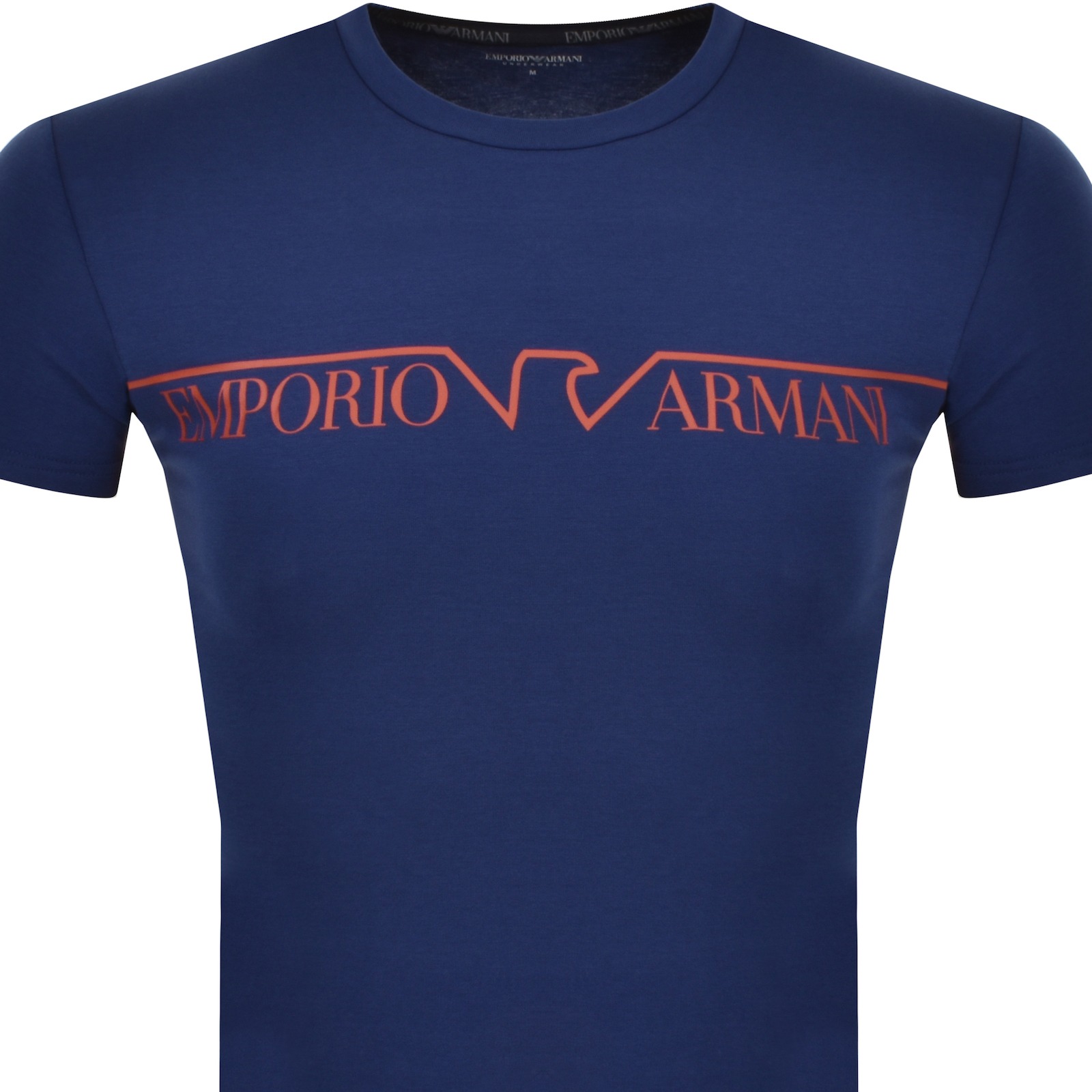 Shop Armani Collezioni Emporio Armani Lounge Crew Neck T Shirt Blue