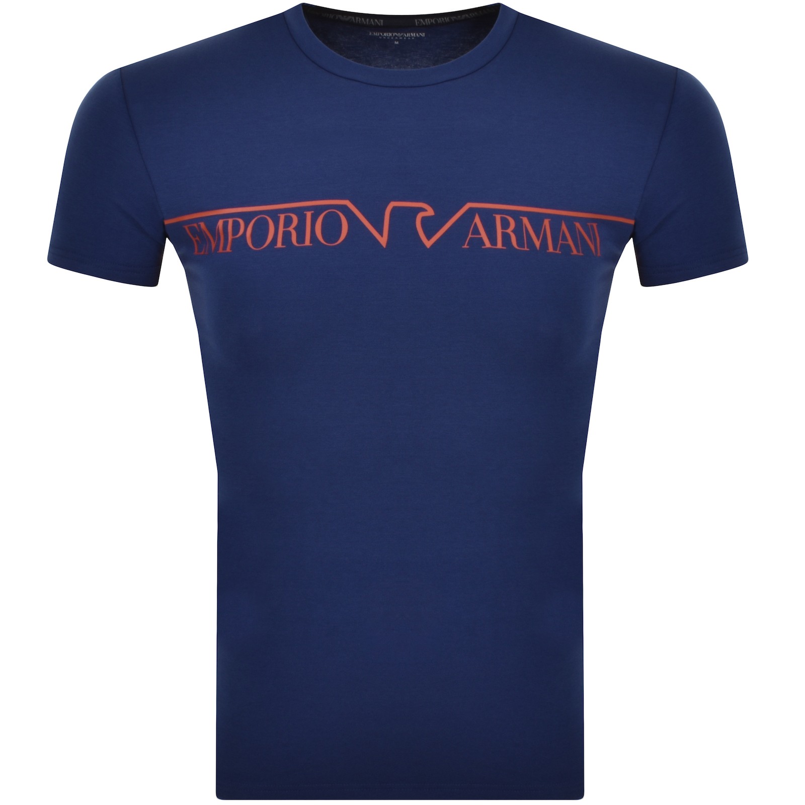 Shop Armani Collezioni Emporio Armani Lounge Crew Neck T Shirt Blue