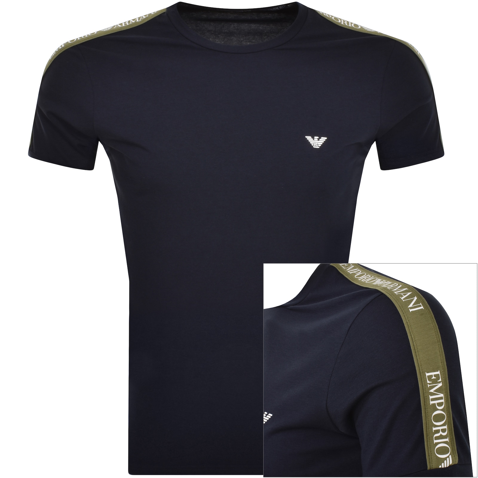 Shop Armani Collezioni Emporio Armani Lounge Crew Neck T Shirt Navy