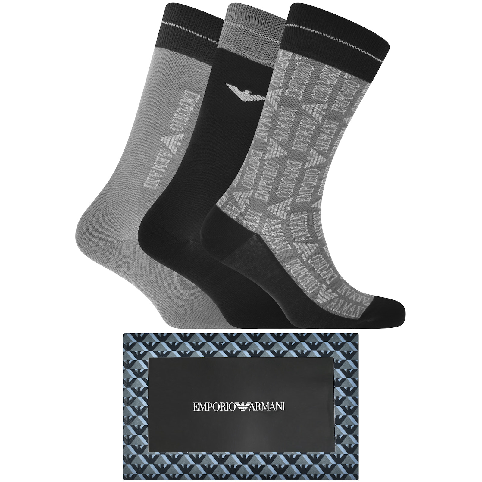 Shop Armani Collezioni Emporio Armani 3 Pack Socks Gift Set In Black