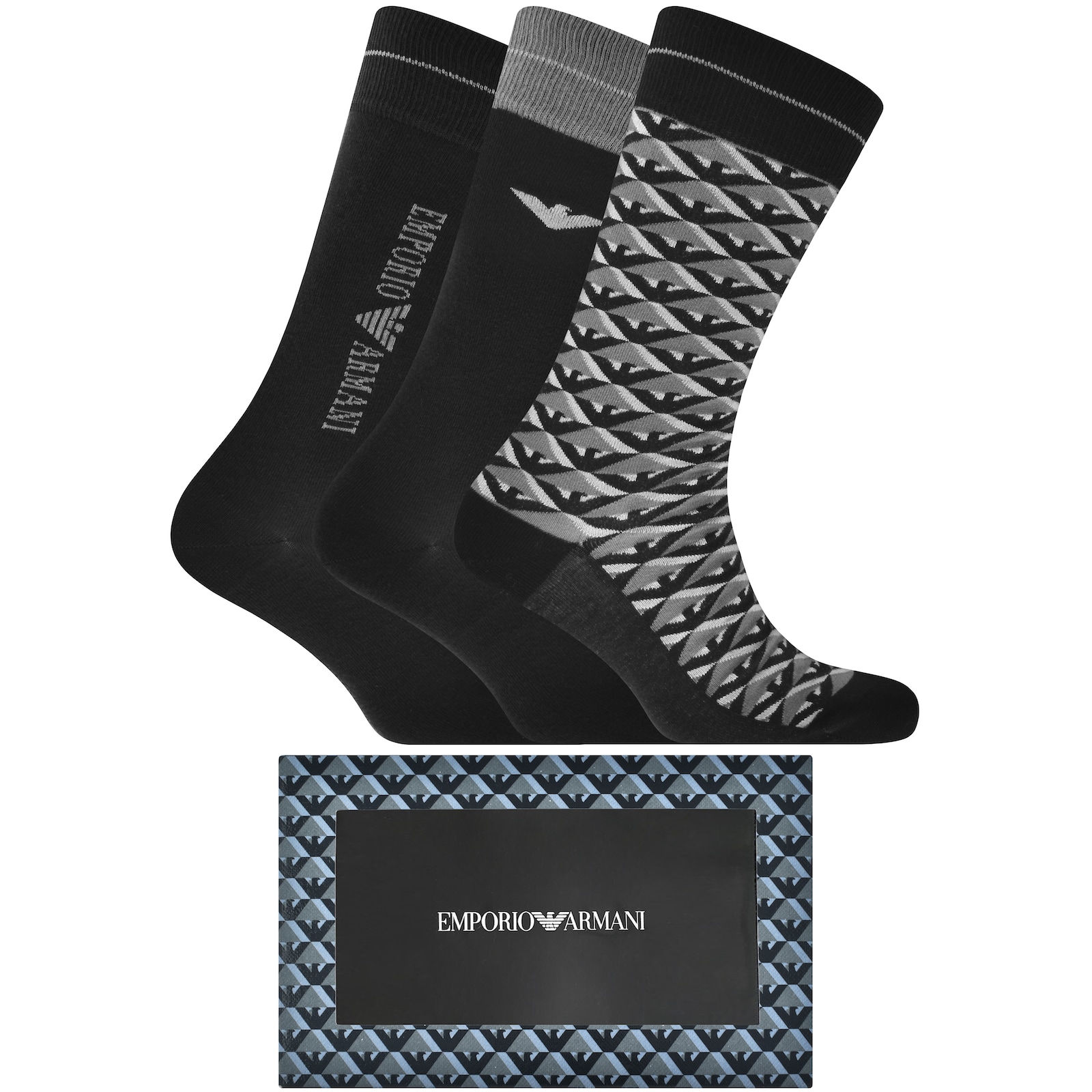 Shop Armani Collezioni Emporio Armani 3 Pack Socks Gift Set In Black