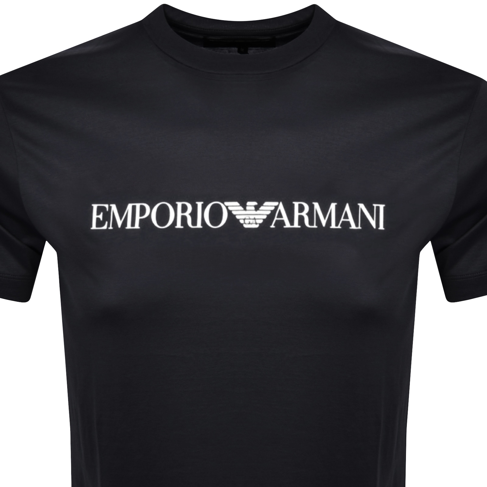 Shop Armani Collezioni Emporio Armani Crew Neck Logo T Shirt Navy