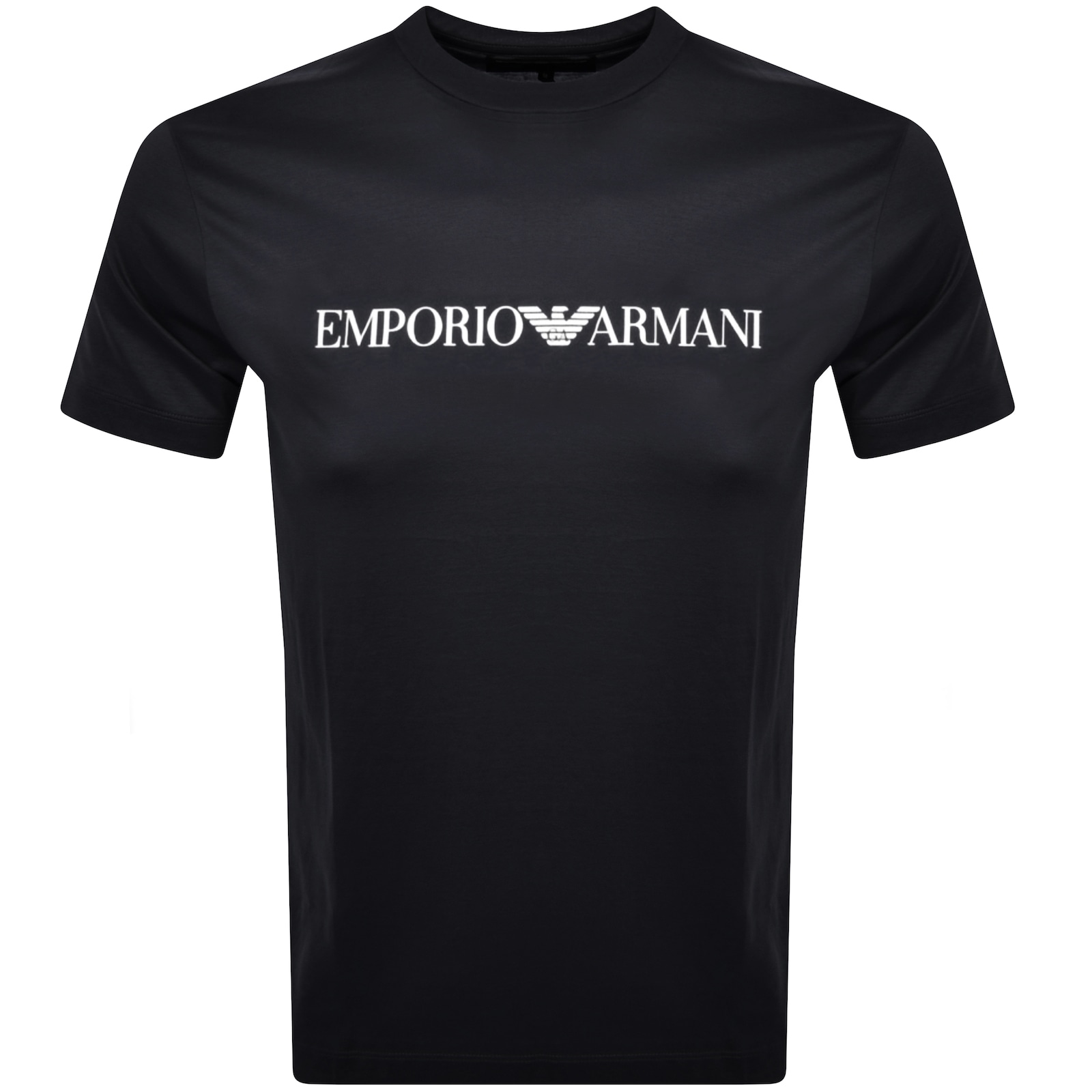 Shop Armani Collezioni Emporio Armani Crew Neck Logo T Shirt Navy