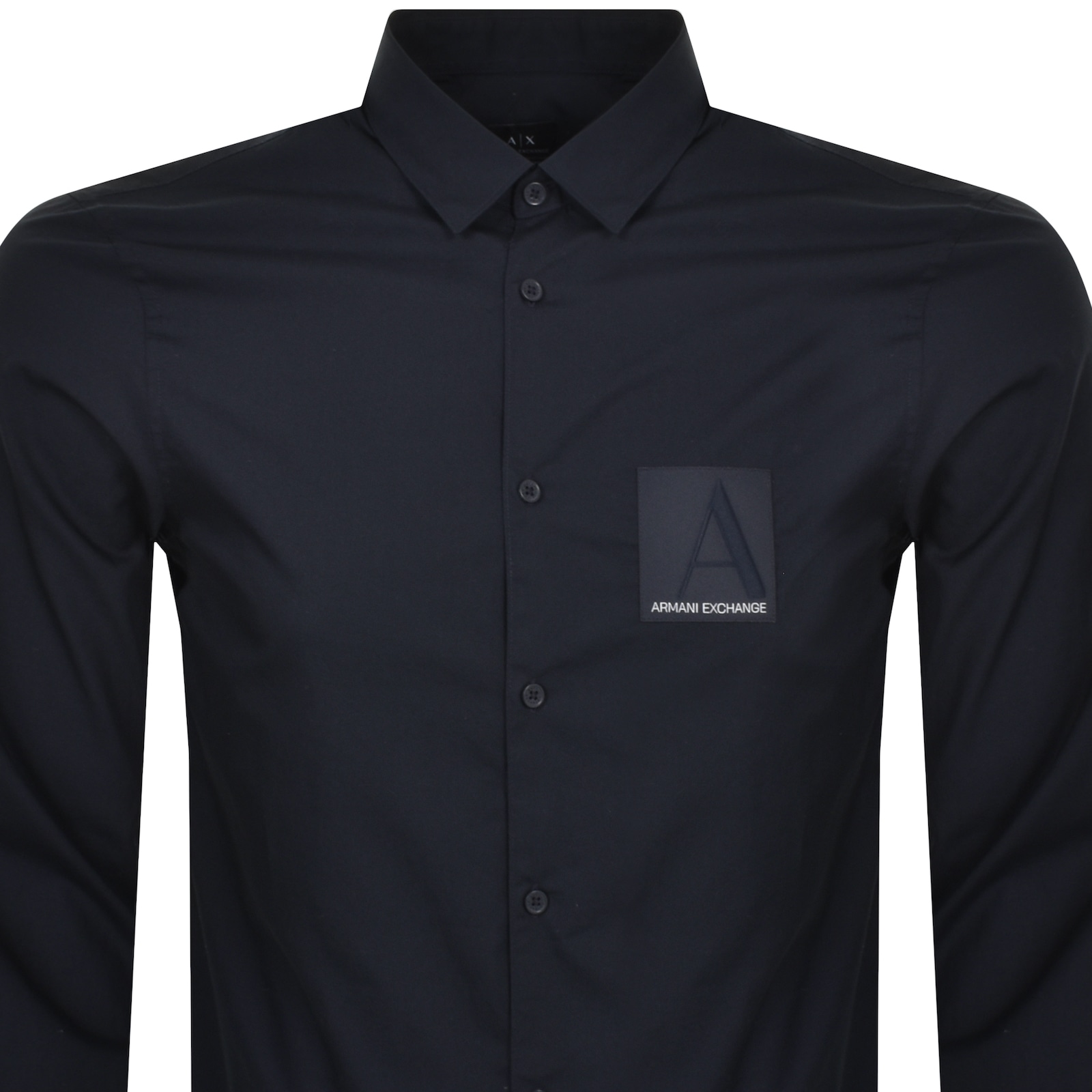 Shop Armani Exchange Regular Fit Shirt Navy