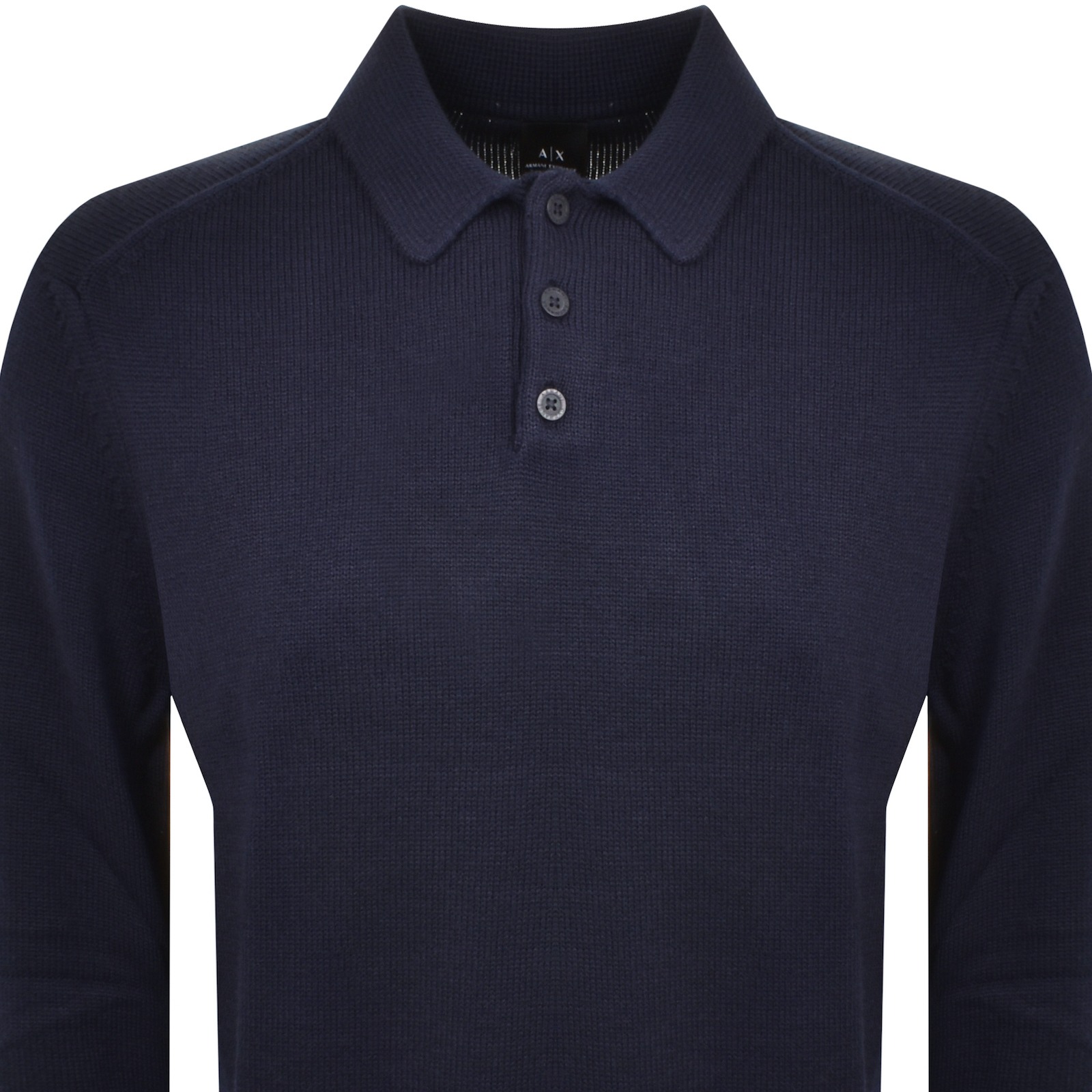 Armani Exchange Knit Polo Jumper Navy In Navy