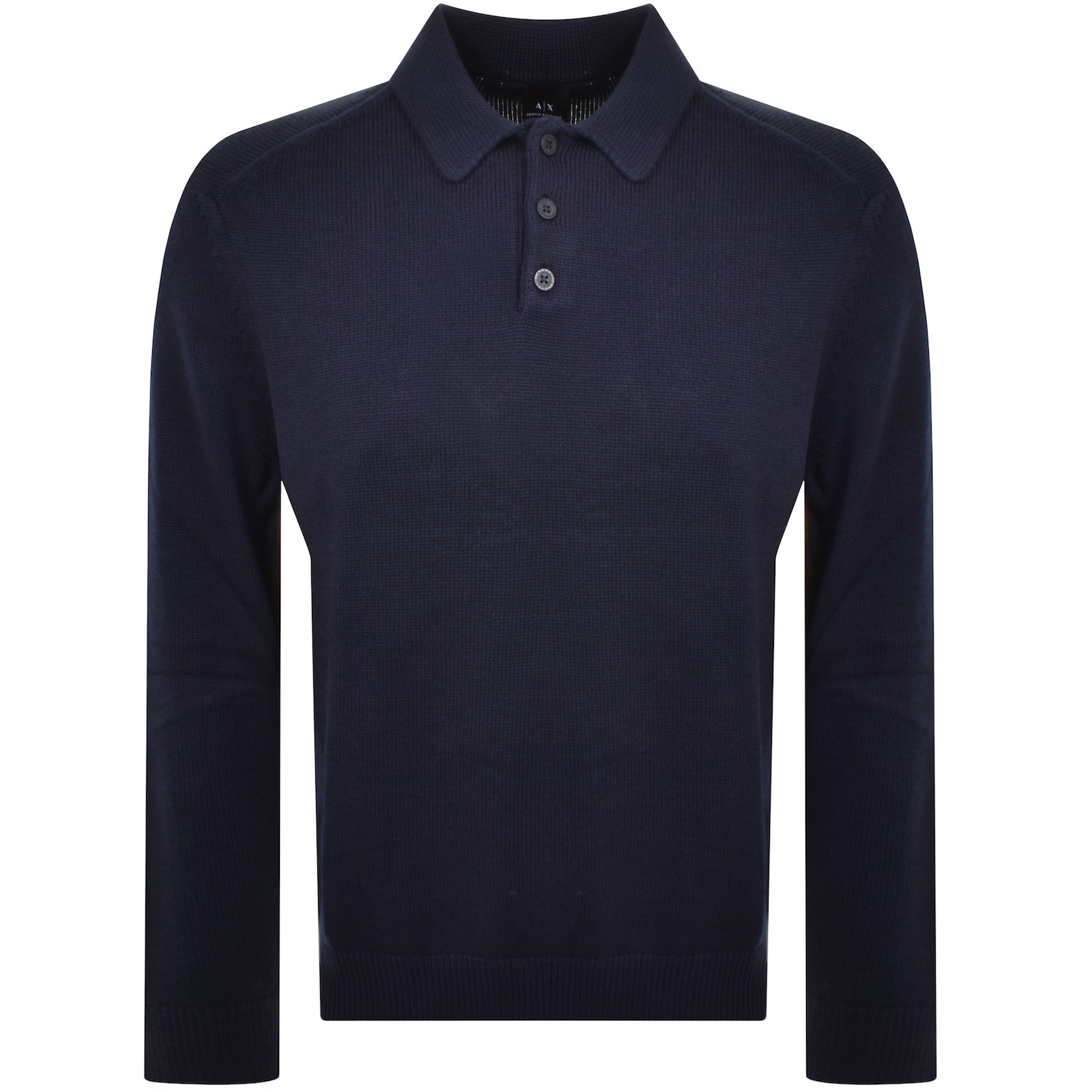 Armani Exchange Knit Polo Jumper Navy In Navy