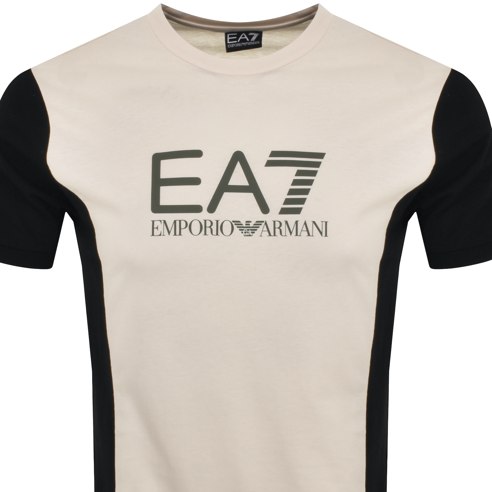 Shop Ea7 Emporio Armani Logo T Shirt Cream