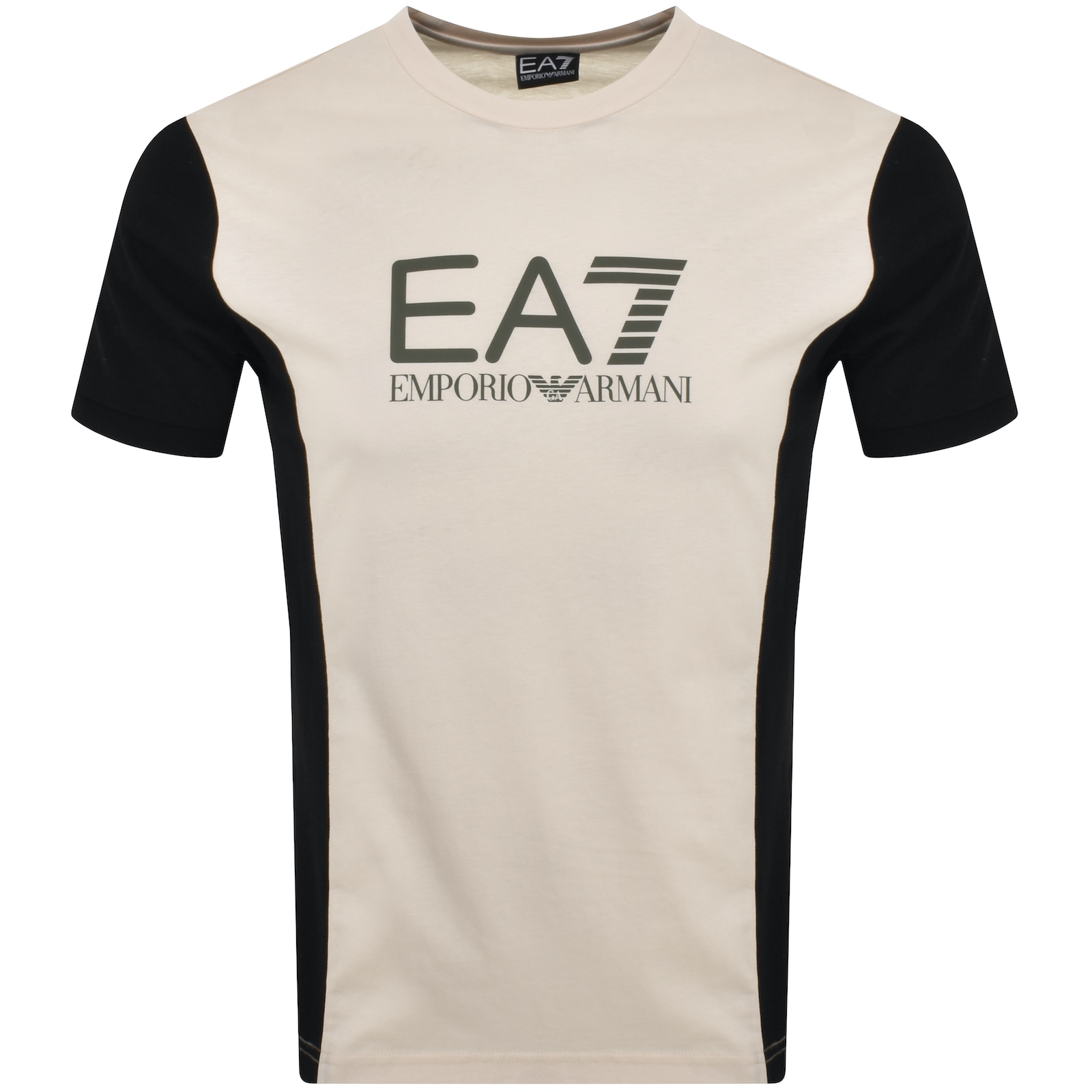 Shop Ea7 Emporio Armani Logo T Shirt Cream