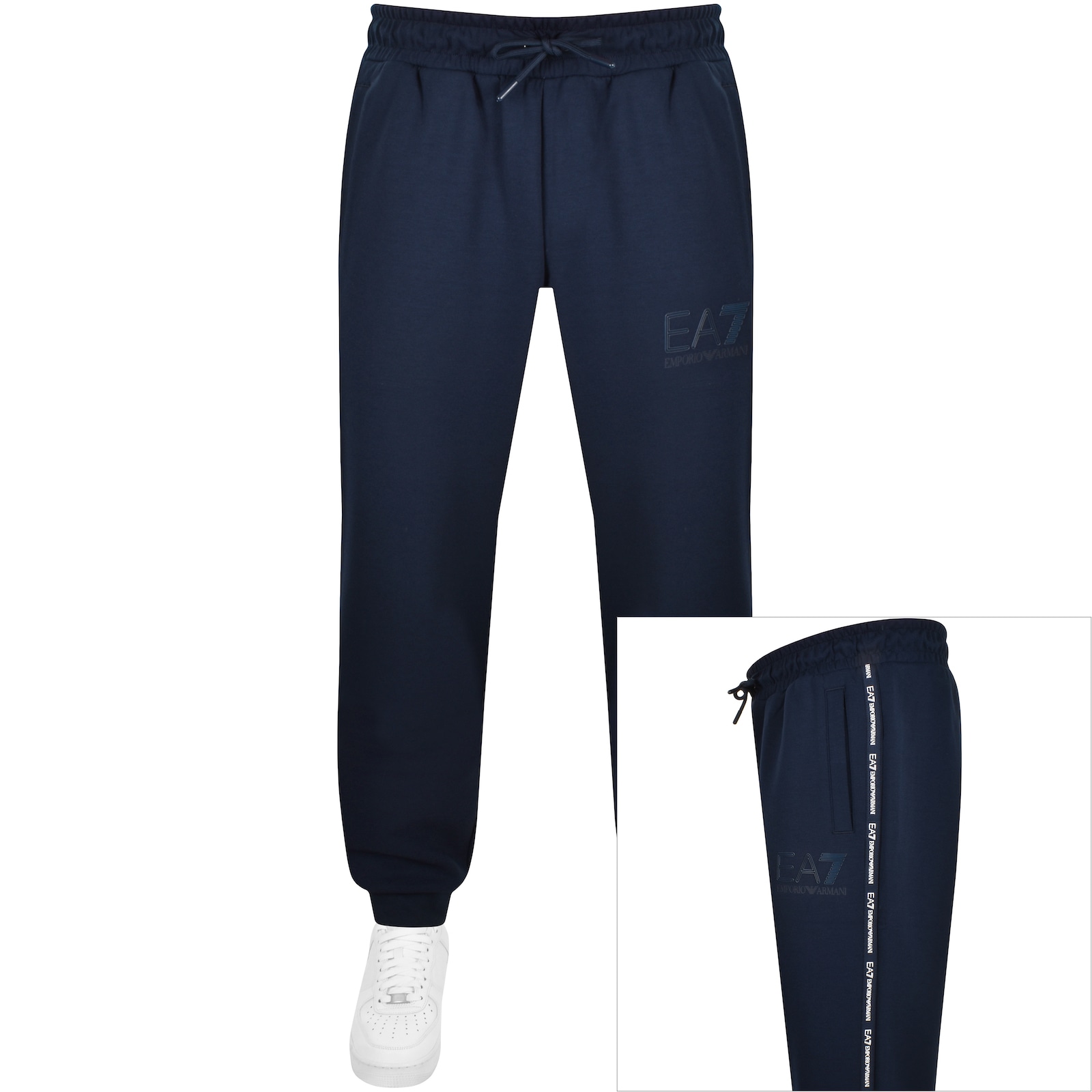 Shop Ea7 Emporio Armani Logo Joggers Navy