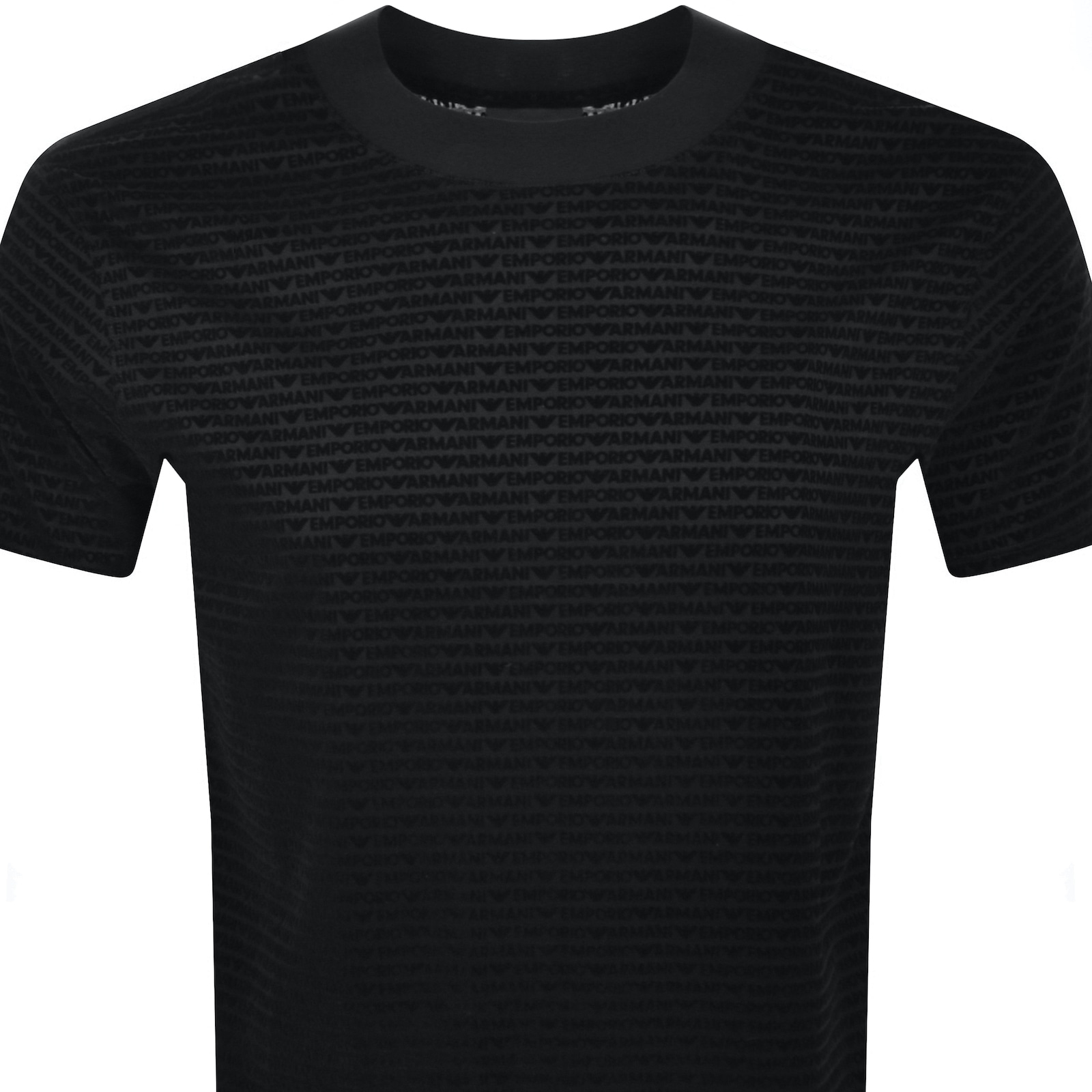 Shop Armani Collezioni Emporio Armani Crew Neck Logo T Shirt Black