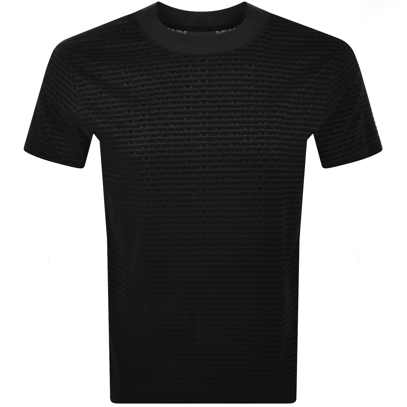 Shop Armani Collezioni Emporio Armani Crew Neck Logo T Shirt Black