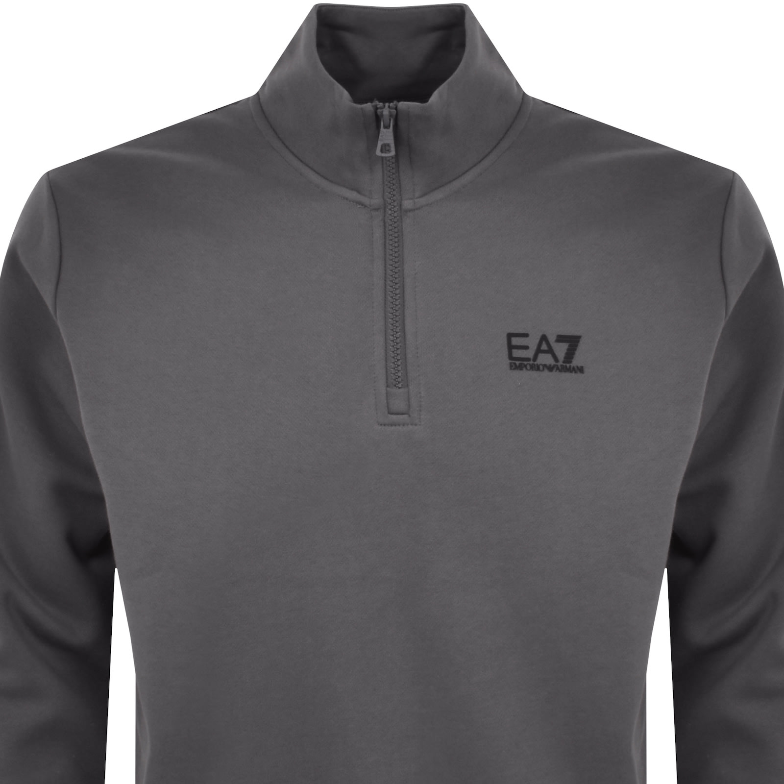 Shop Ea7 Emporio Armani Half Zip Logo Sweatshirt Grey