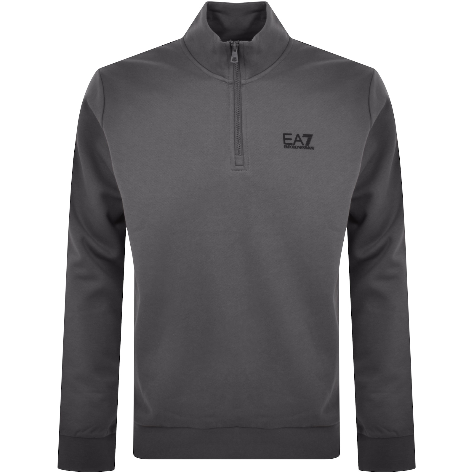 Shop Ea7 Emporio Armani Half Zip Logo Sweatshirt Grey