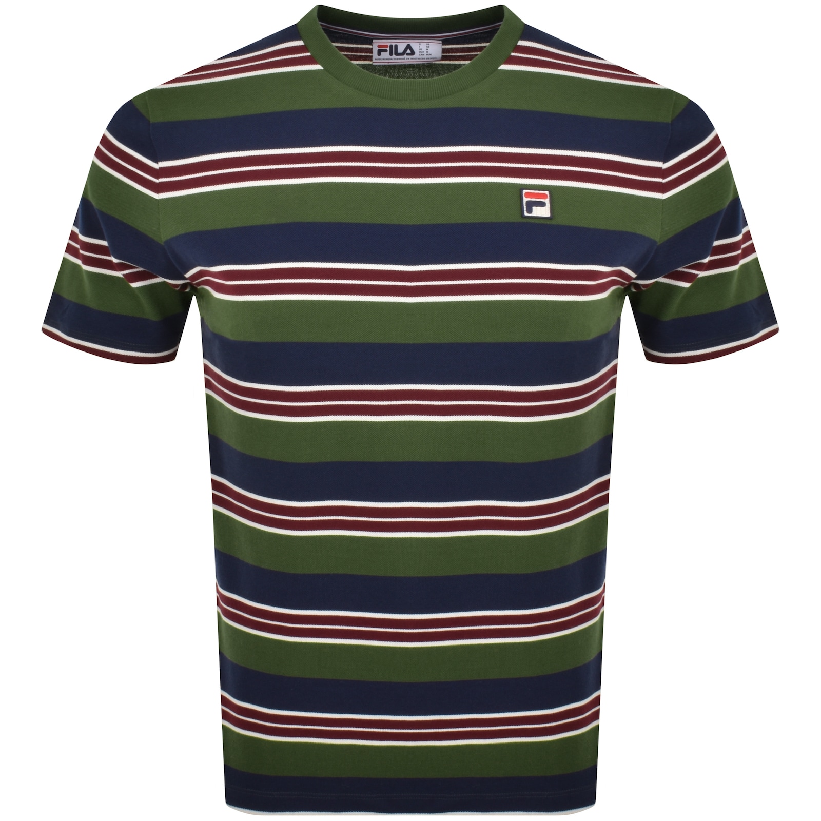 Shop Fila Vintage Stripe T Shirt Green