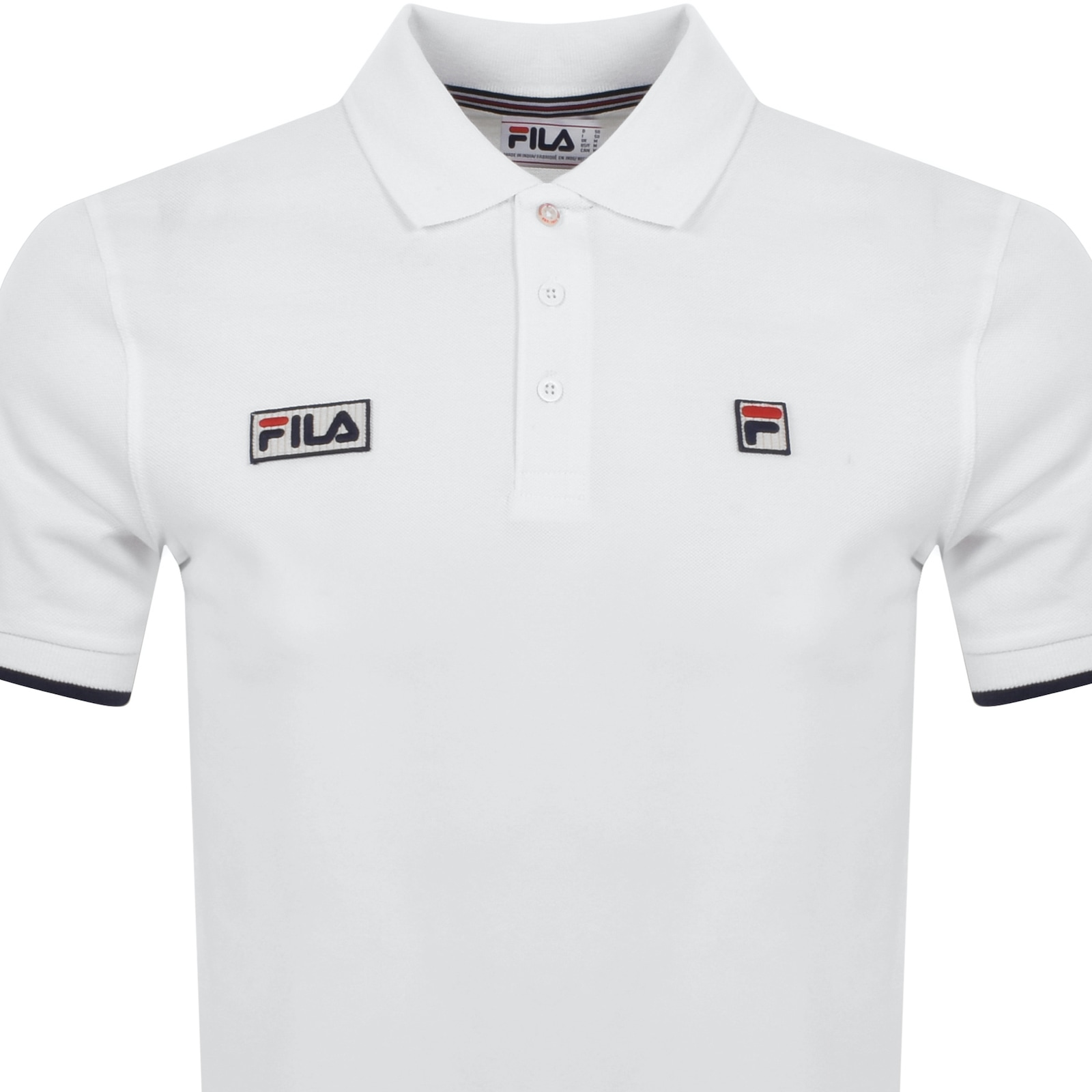 Shop Fila Vintage Tipped Rib Basic Polo T Shirt White