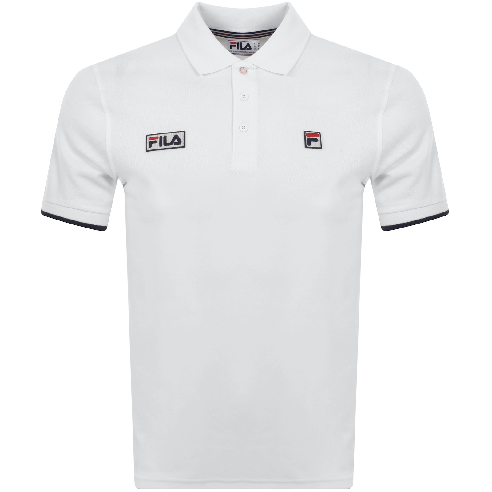 Shop Fila Vintage Tipped Rib Basic Polo T Shirt White