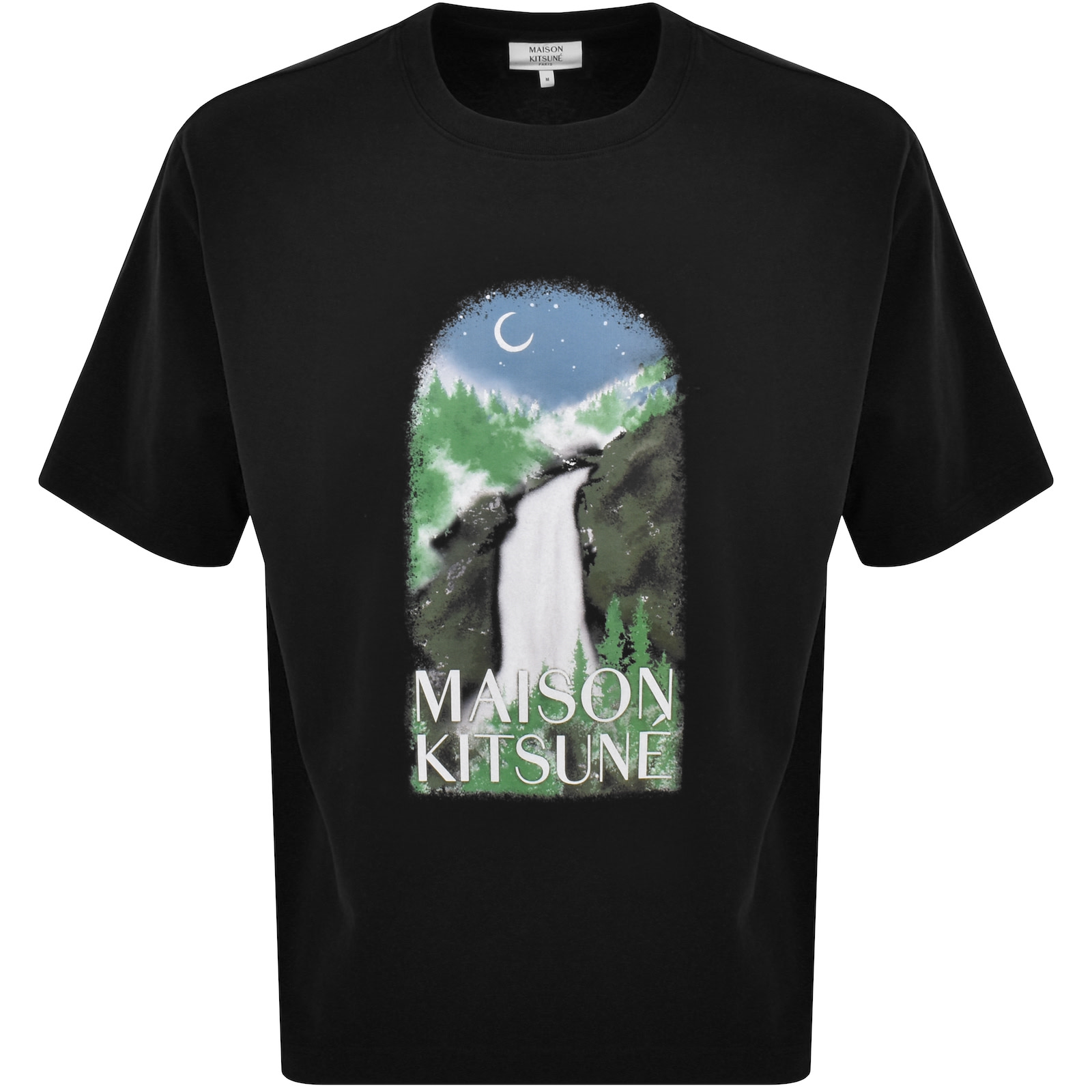 Shop Maison Kitsuné Maison Kitsune Waterfall Oversized T Shirt Black