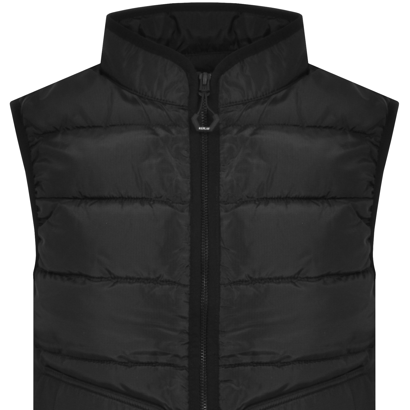 Shop Replay Padded Gilet Black