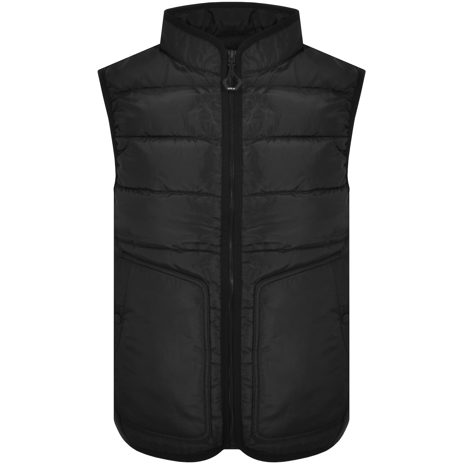 Shop Replay Padded Gilet Black