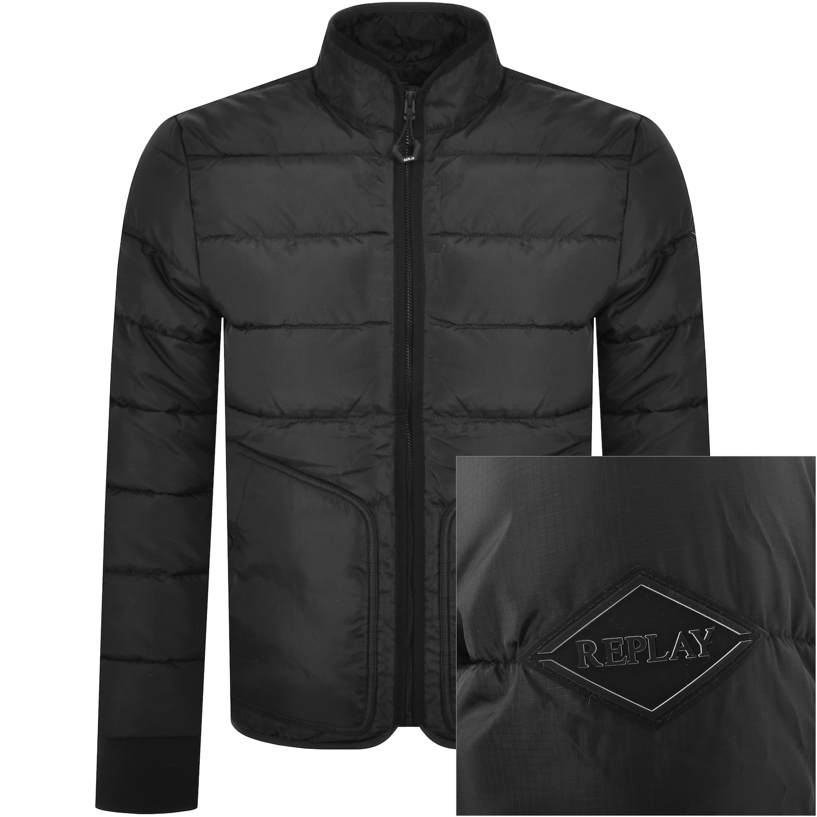 Shop Replay Padded Jacket Black