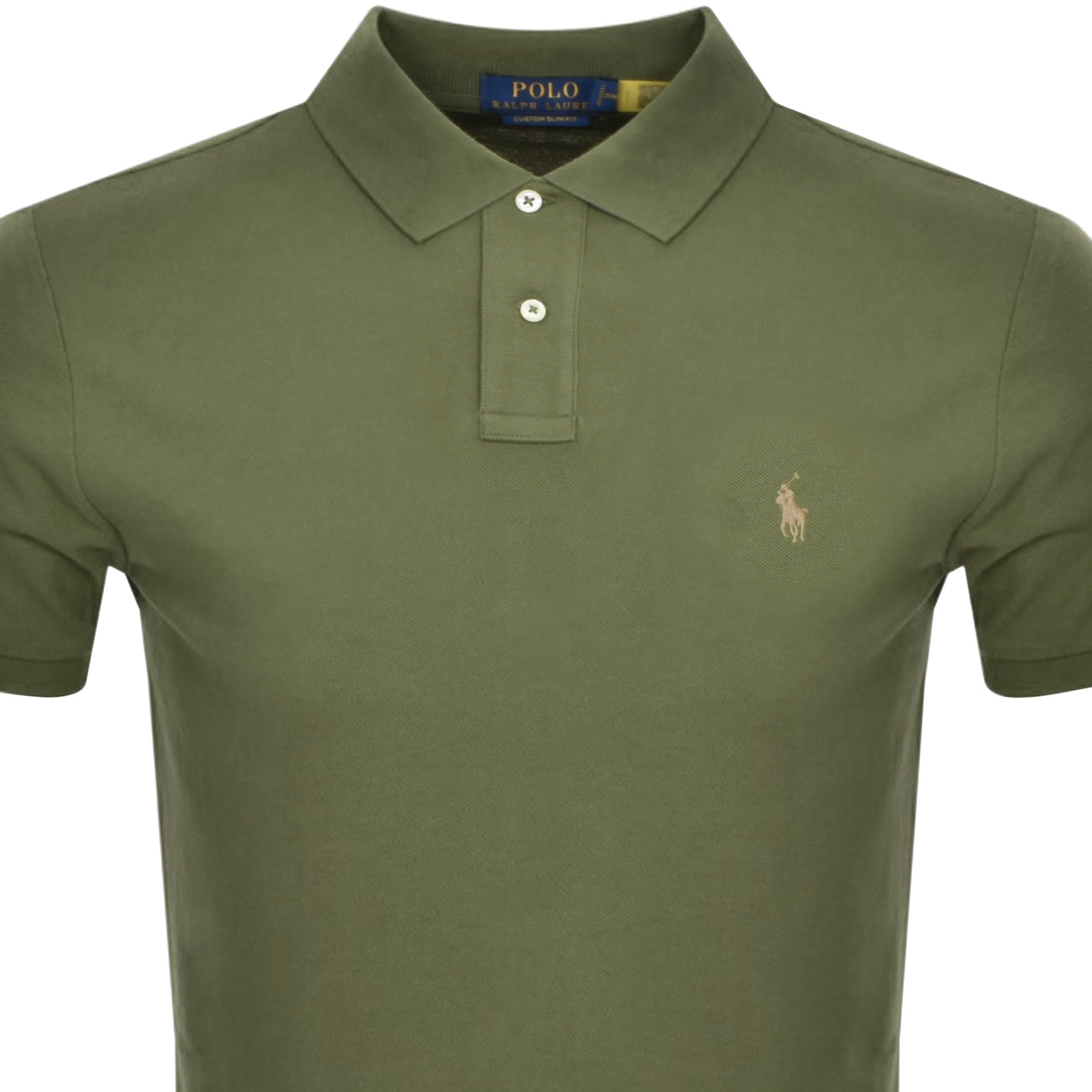 Shop Ralph Lauren Custom Slim Polo T Shirt Green