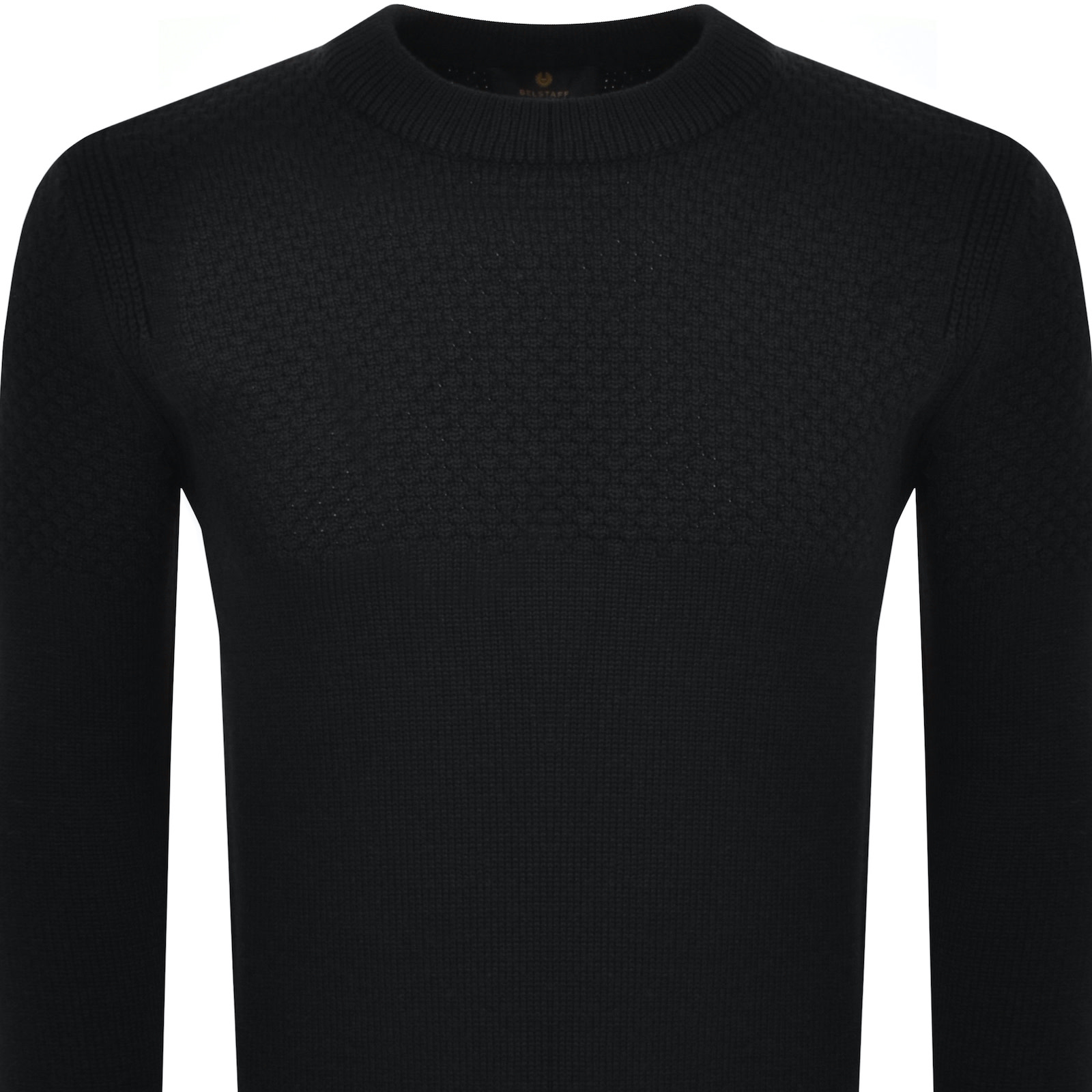 Belstaff Sternway Crewneck Knit Jumper Black In Black