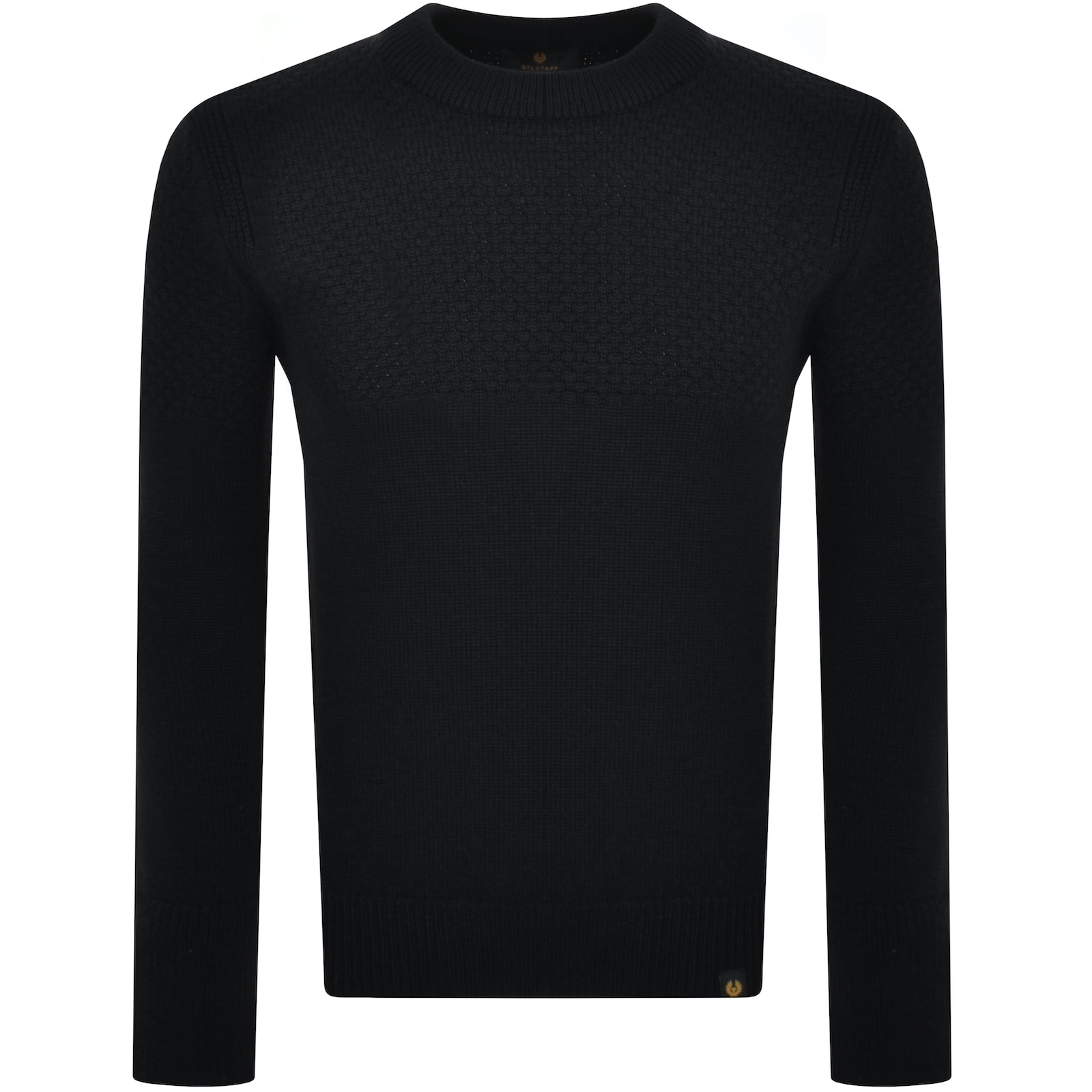 Belstaff Sternway Crewneck Knit Jumper Black In Black