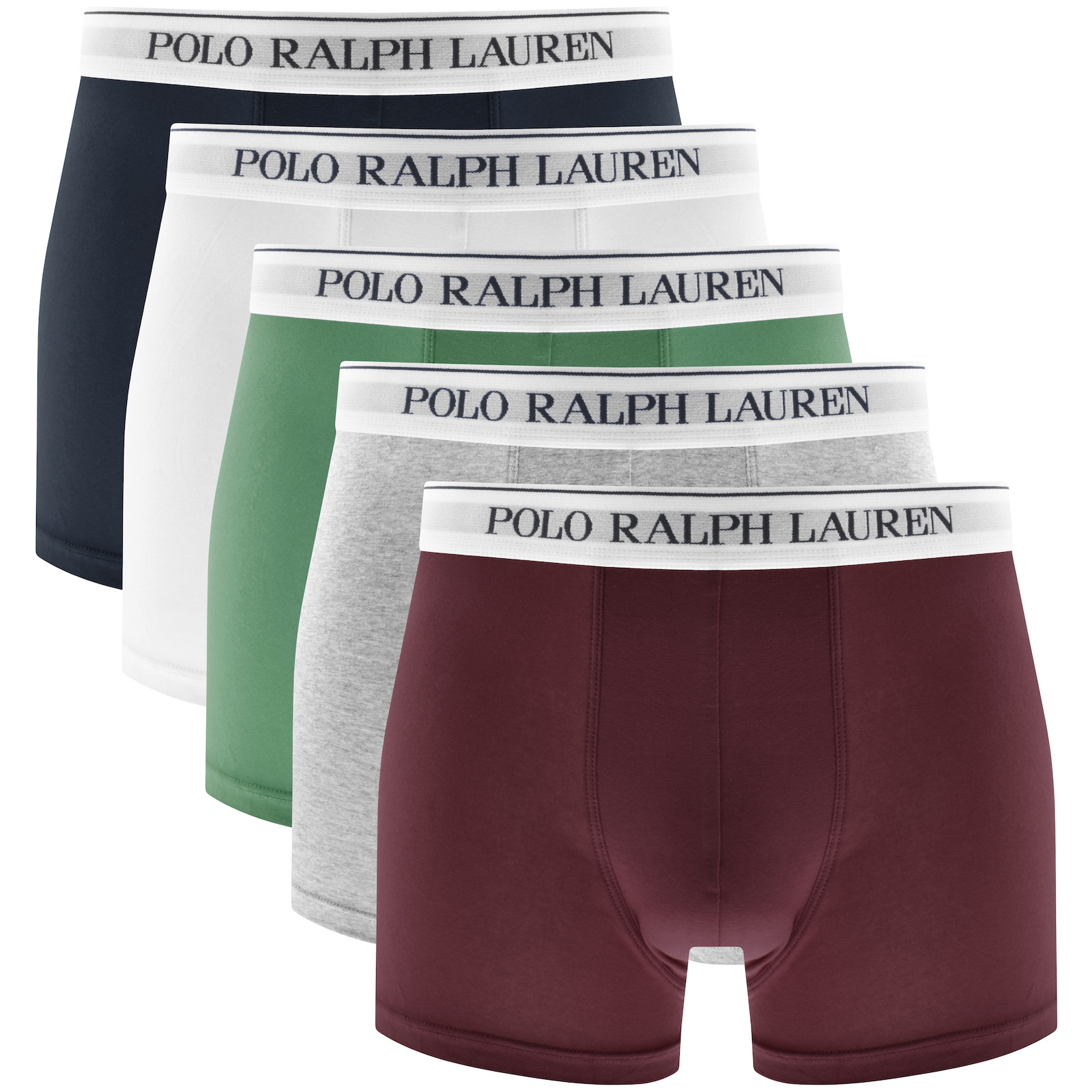 Shop Ralph Lauren Underwear 5 Pack Boxer Trunks In Green