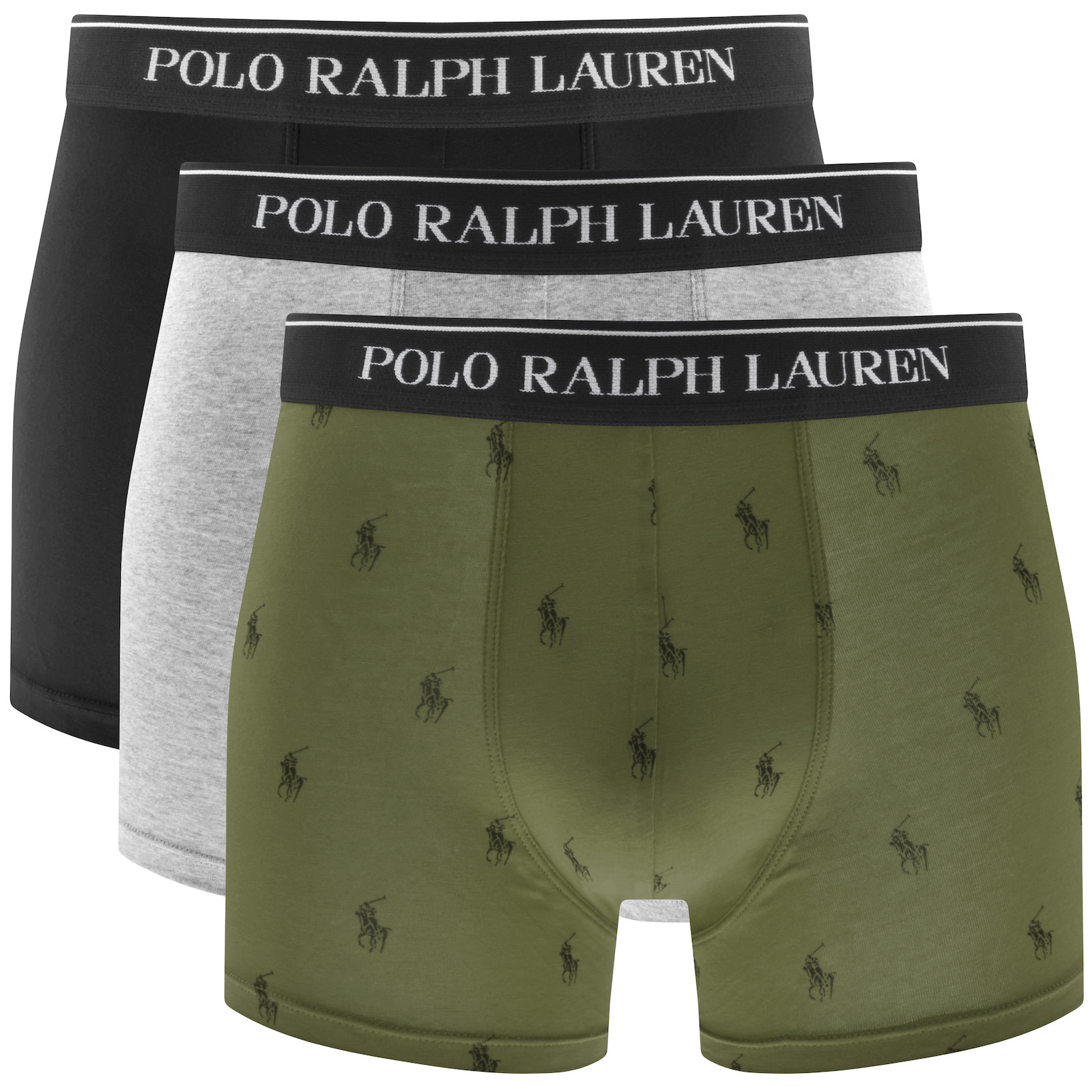 Shop Ralph Lauren Underwear 3 Pack Trunks In Green