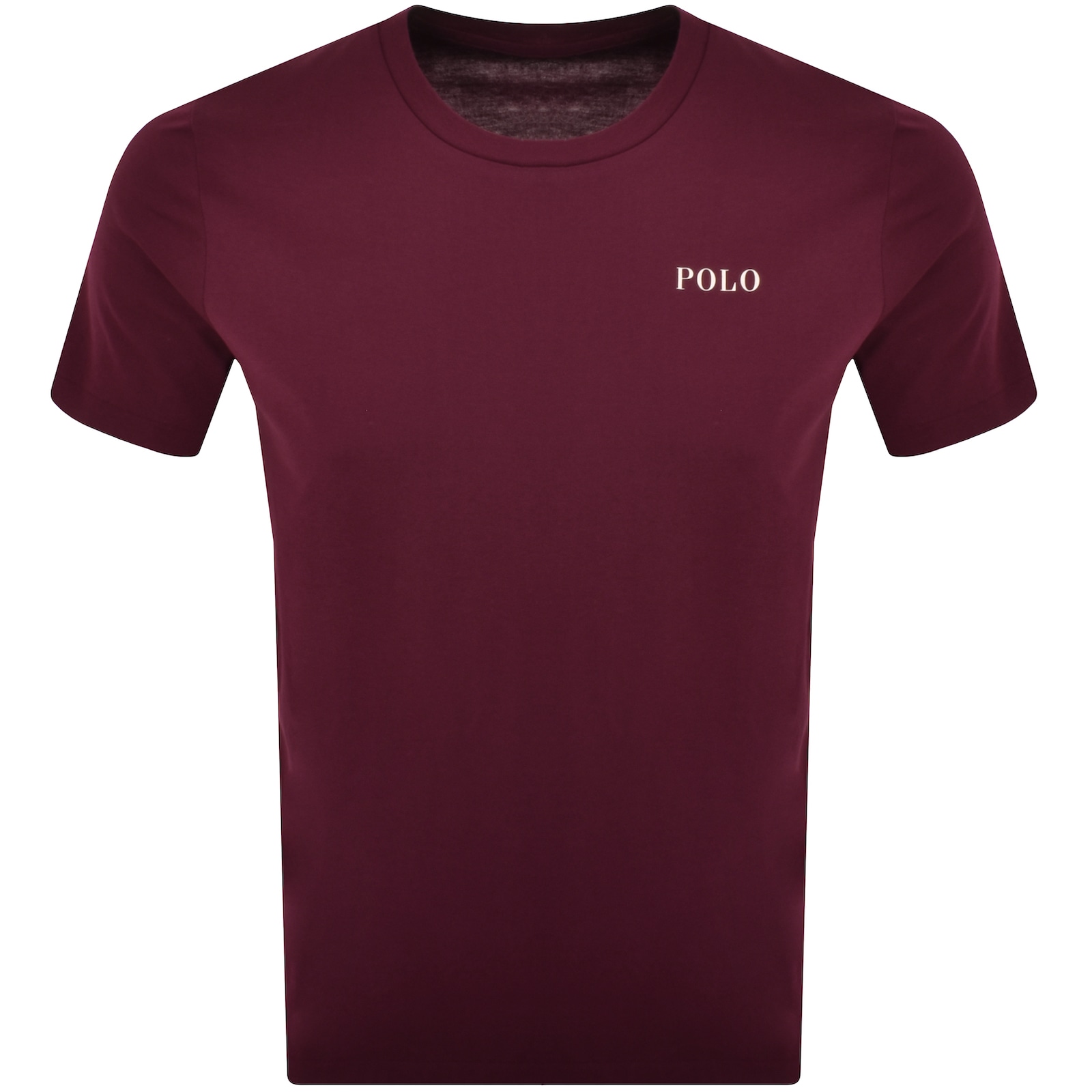 Shop Ralph Lauren Lounge Crew Neck T Shirt In Burgundy