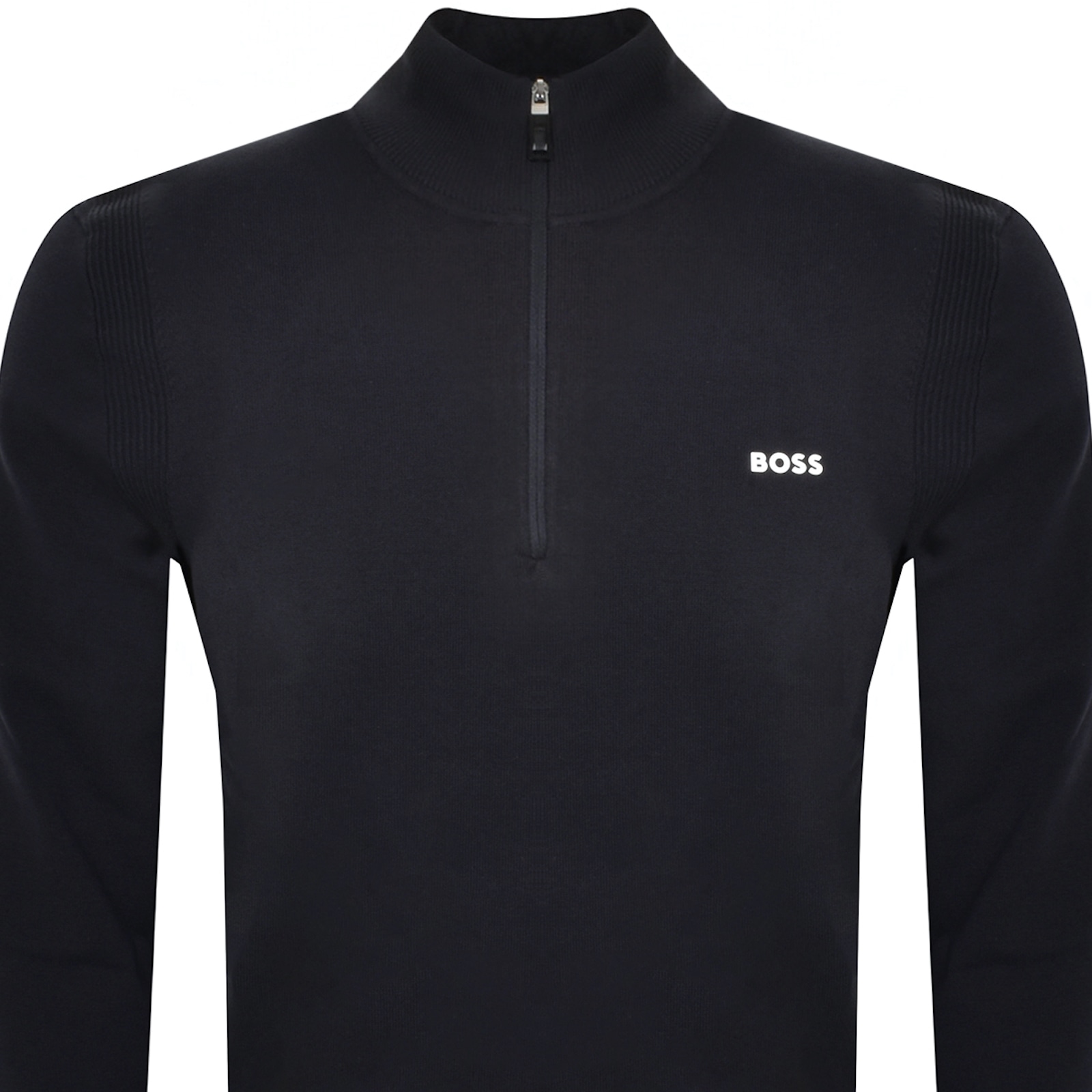 Shop Boss Athleisure Boss Ever X Quarter Zip Knit Jumper Navy