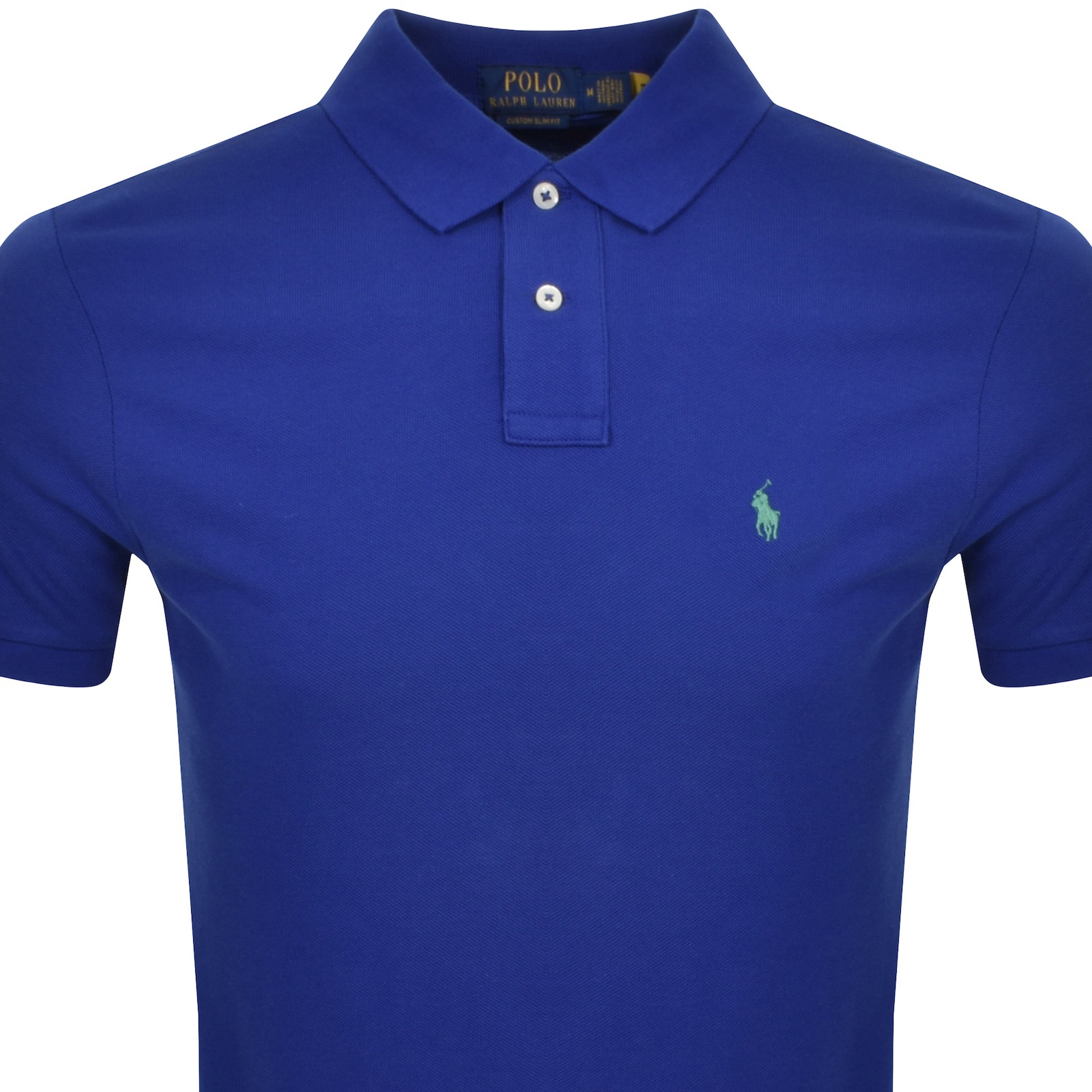 Shop Ralph Lauren Custom Slim Polo T Shirt Blue