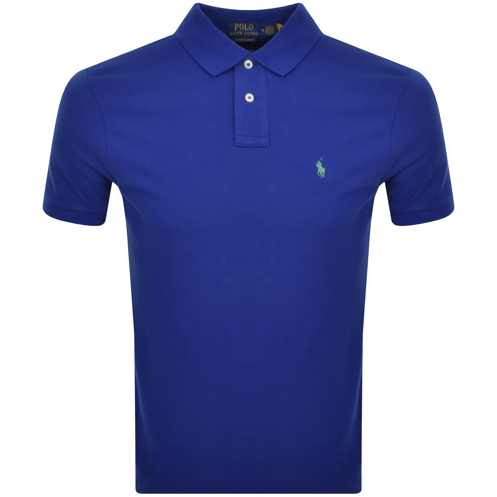 Shop Ralph Lauren Custom Slim Polo T Shirt Blue