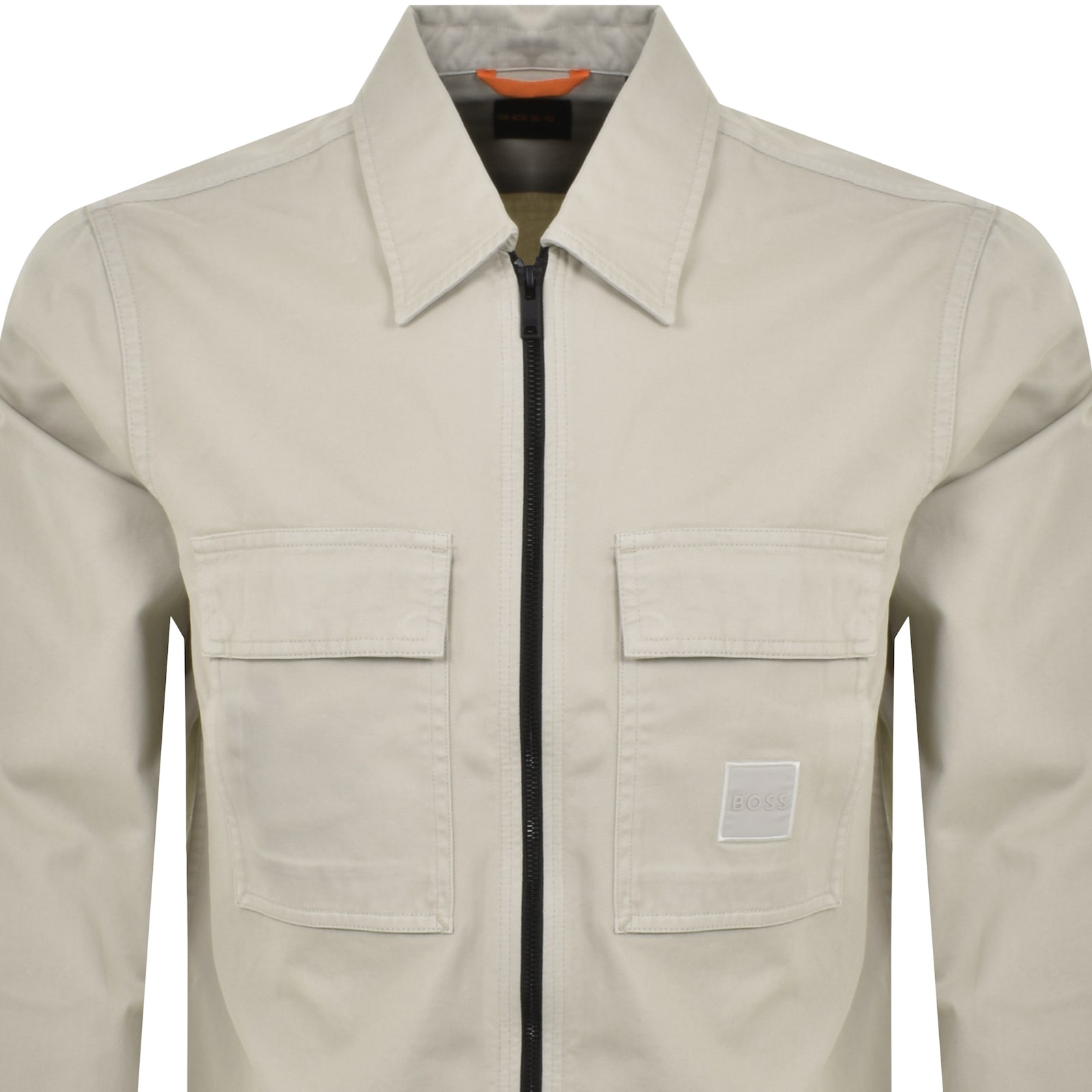 Shop Boss Casual Boss Lovel Full Zip Overshirt Beige