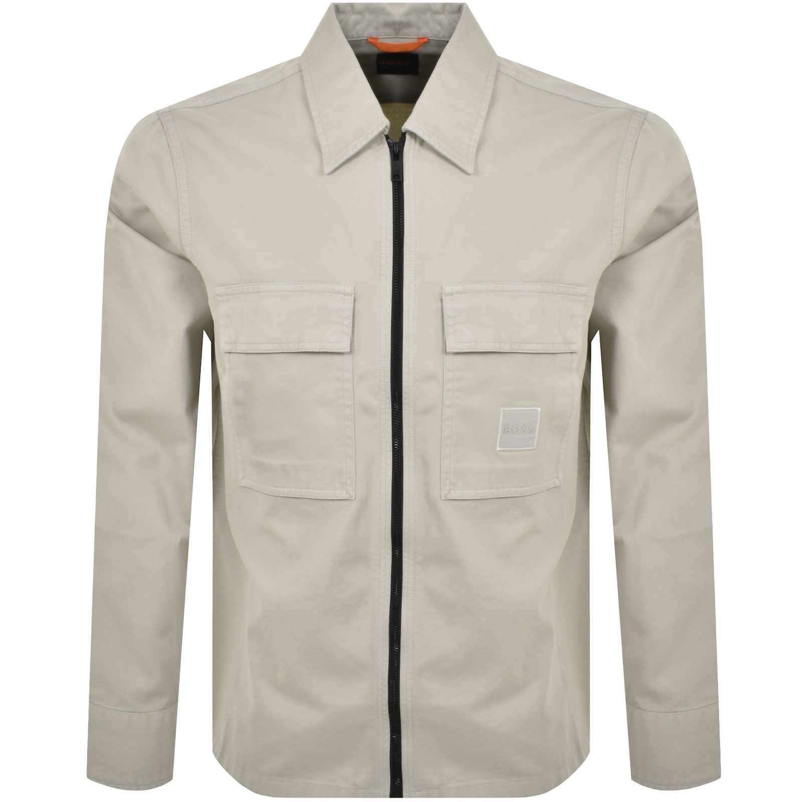 Shop Boss Casual Boss Lovel Full Zip Overshirt Beige